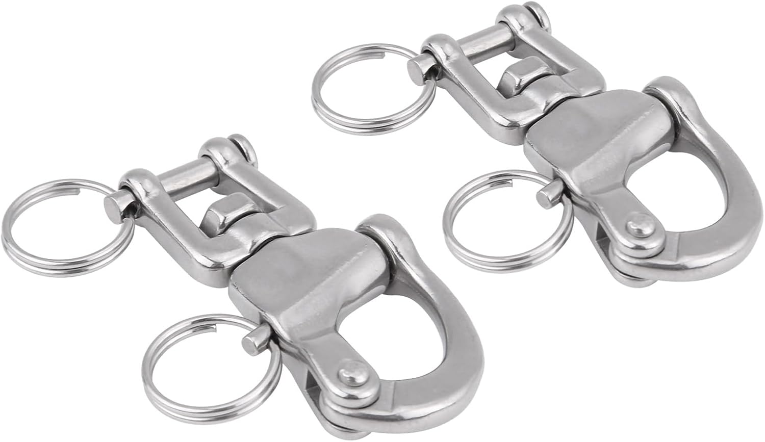 2-teiliger Drehbarer Ösenschäkel, Bootskettenhaken Aus Edelstahl 316, Hochbelastbarer Marineverbinder Mit 70-mm-stahlring