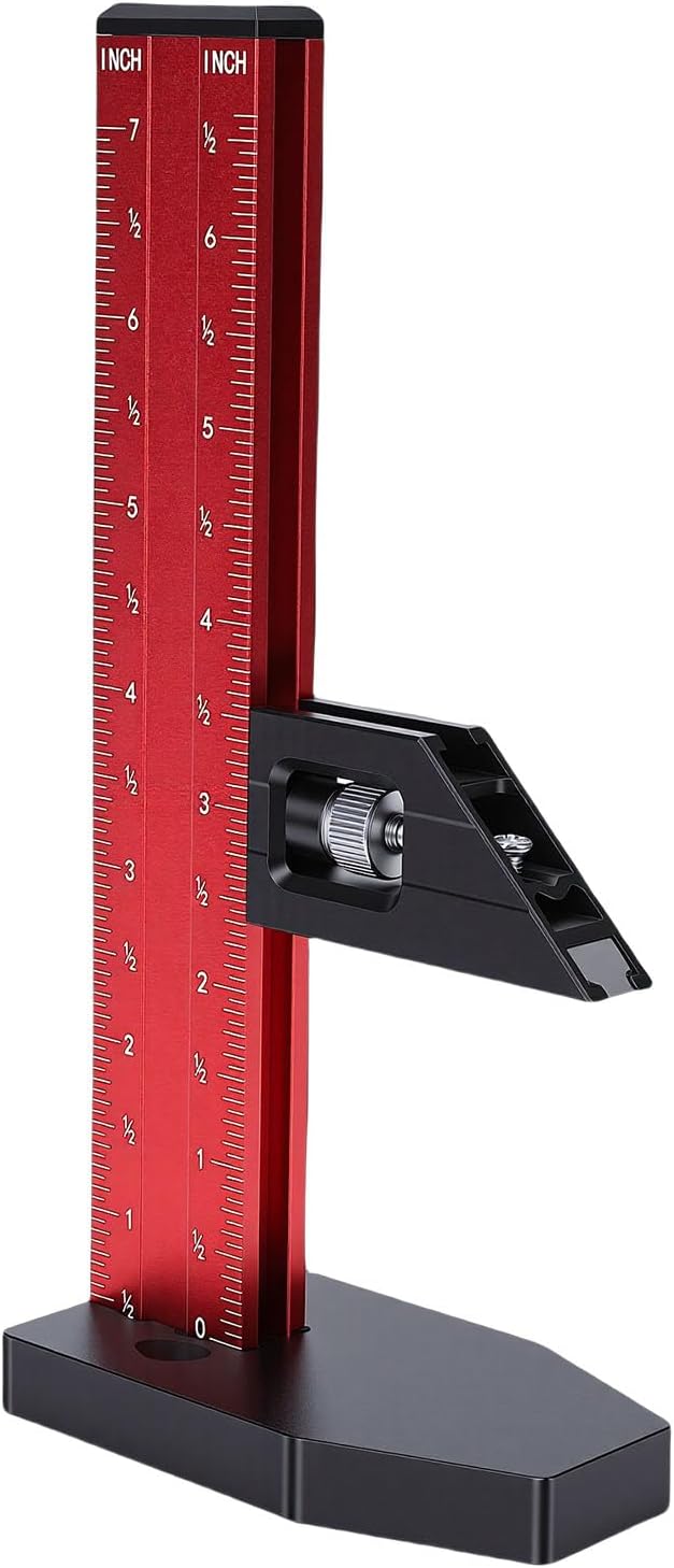 Tiefen- Und Höhenmesser Für Tischkreissägen, Geeignet Für Holzbearbeitung, Aluminiumlegierung, 0-7 Zoll (0-17 Cm), Doppelskala Mit Feststellschrauben