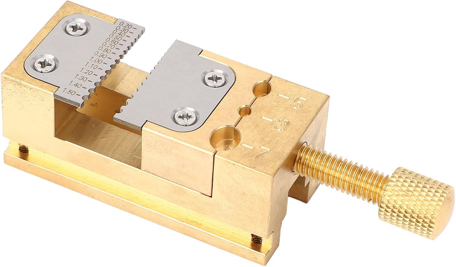 Metall-uhrenreparatur-schraubstock, Messing-uhrenschraubstockklemme, 0,2 Bis 1,5 Mm Spleißloch, Fester Tischhalter Mit Verstellbarem Griff, Ideal Für Bastelarbeiten,