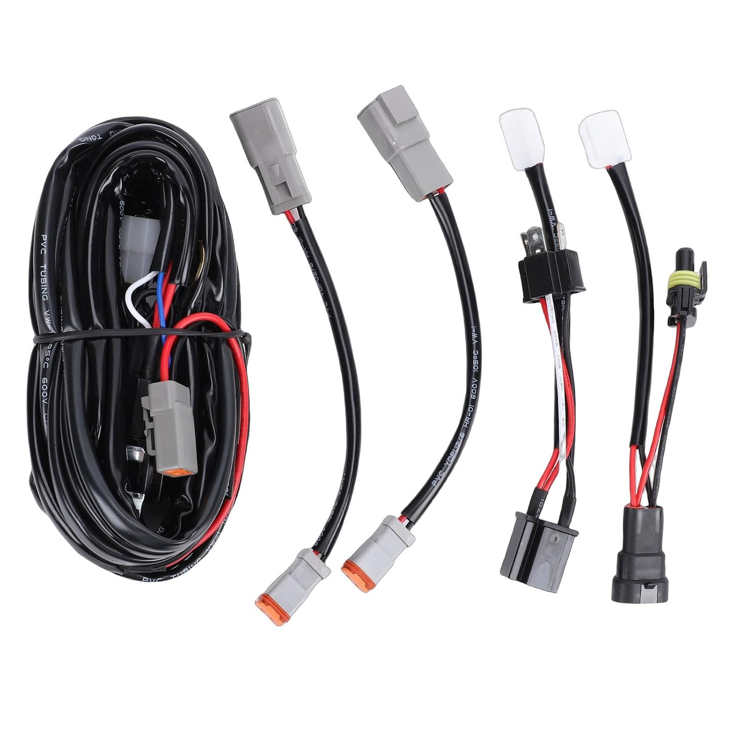 Fernlicht-verkabelungssatz, Stabiler Doppelstecker-stromkabelbaum, Plug & Play, Einfache Installation, Für Lkw, Suvs, Pickups, Motorräder