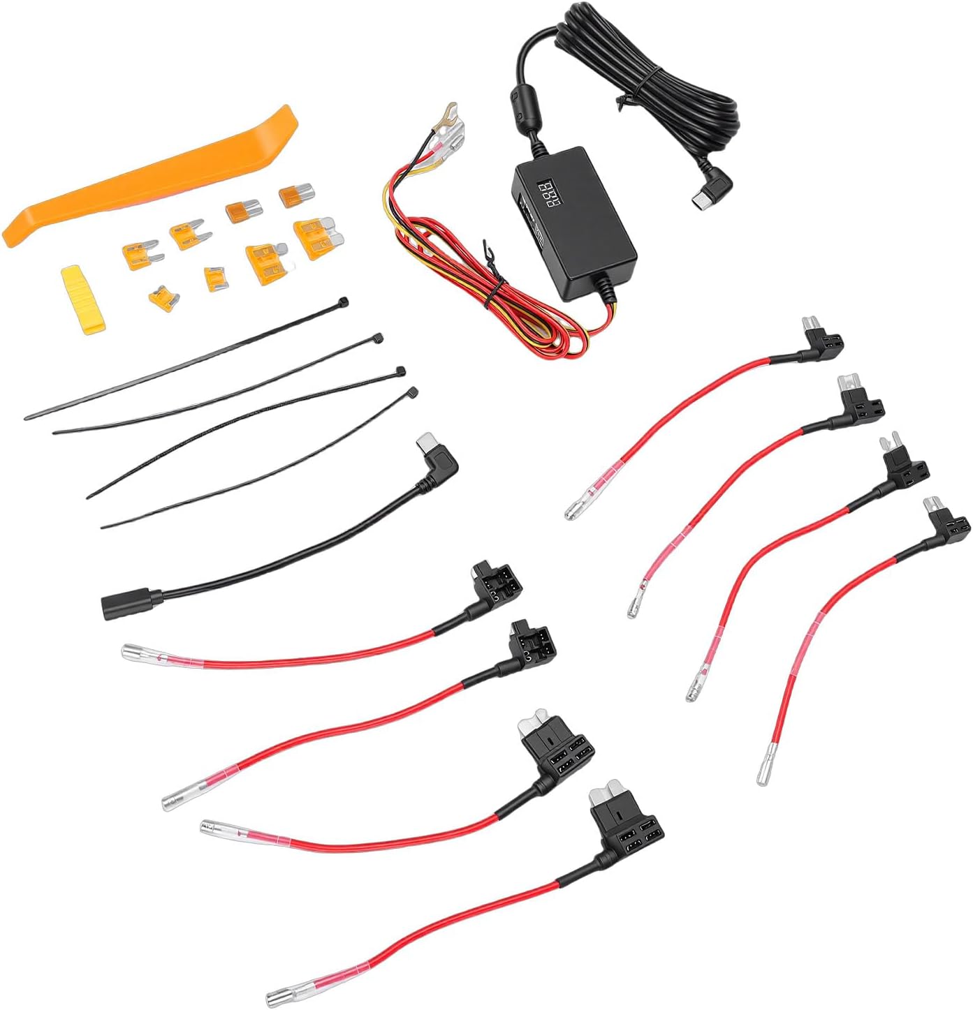 3,2 M Langes, Festverdrahtetes Typ-c-stromkabel-set Für Dashcams, 12 V/30 V Eingang Auf 5 V/3 A Stabiler Ausgang, Konverterkabel