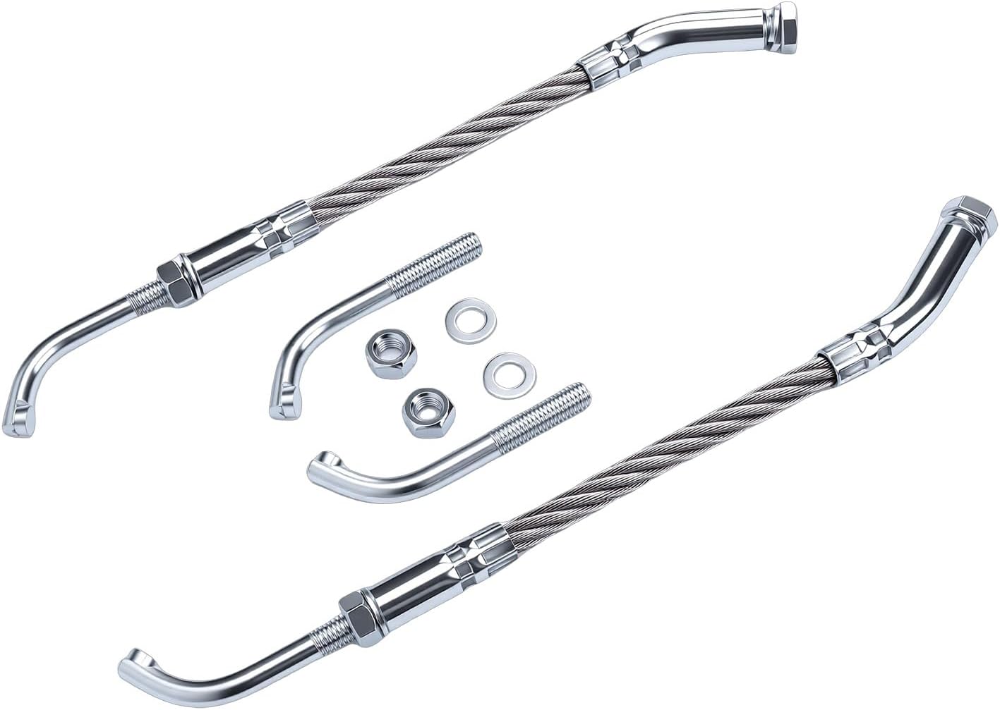 2-teiliges Eiskratzer-set Aus Edelstahl Mit Hartmetallspitzen Für Schneemobile Mit Und Ohne Rückwärtslauf, 2,5 Zoll Kettenhöhe, Universell Passend Für Schneemobile Cmb0135