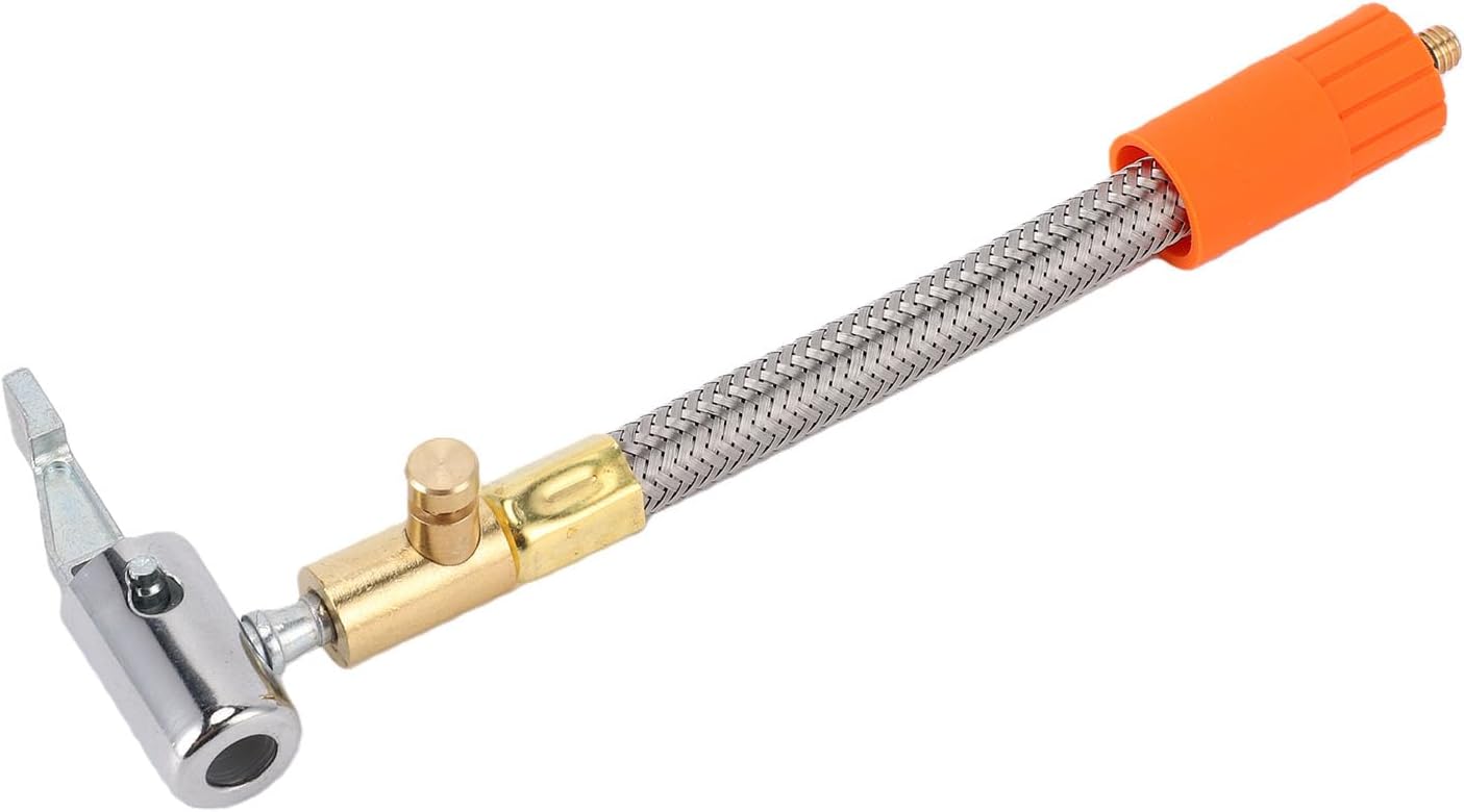 Reifenfüllschlauchadapter, 18 Cm Edelstahlverlängerung Mit 90-grad-druckventil Und Auslaufsicherer Verriegelungsspitze, Zum Aufpumpen Und