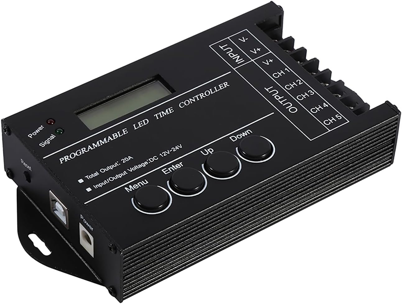 Programmierbarer 5-kanal-led-timer-controller Dc12 24v 20a Mit Usb-kabel Und Cd Für Dekorative Bühnenbeleuchtung Und Led-pflanzenleuchten