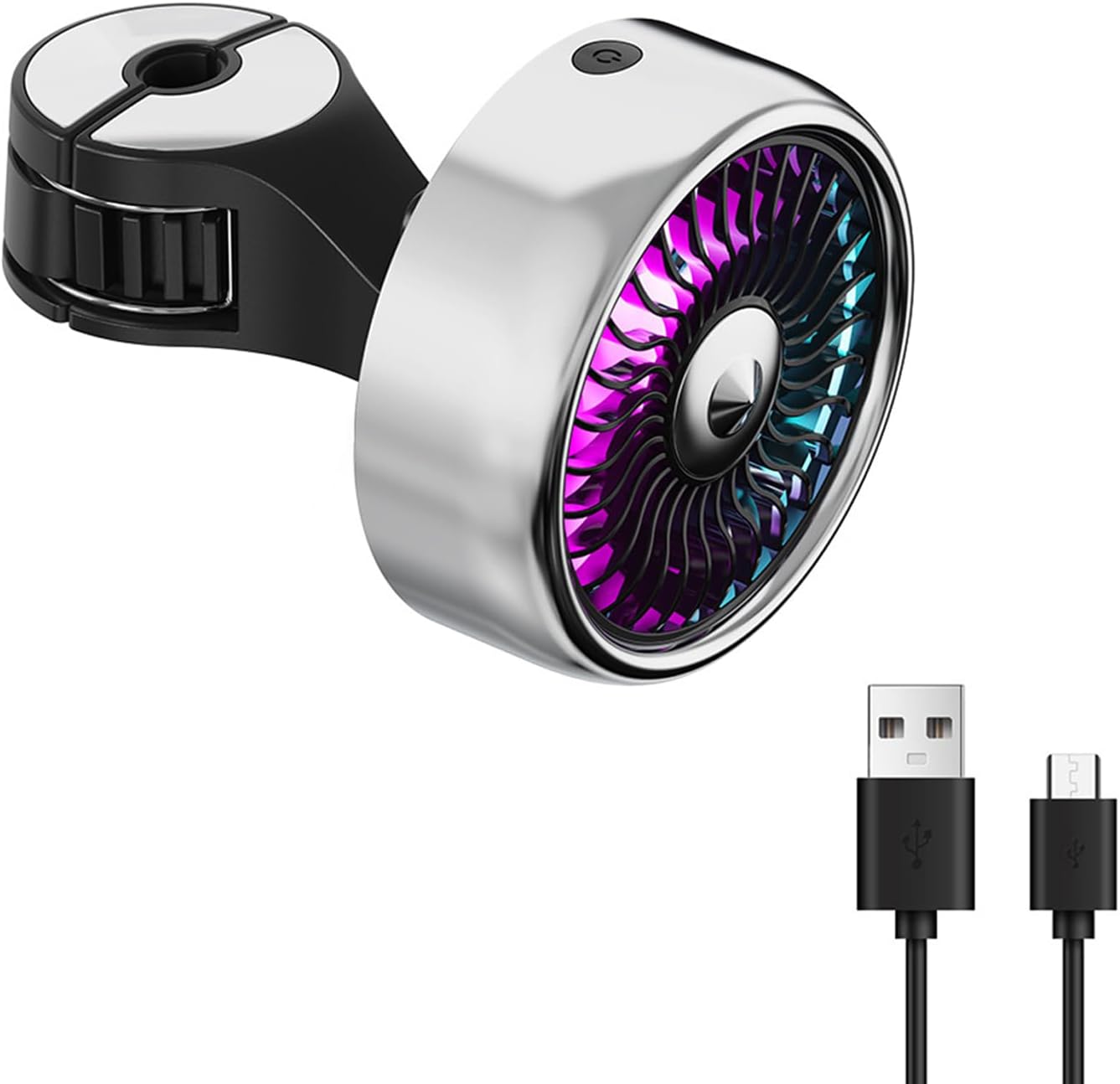 12v Usb-autolüfter Für Die Rückbank, Mit 3 Geschwindigkeitsstufen, Haken, Farbigen Led-leuchten, Für Limousinen, Suvs Und Wohnmobile