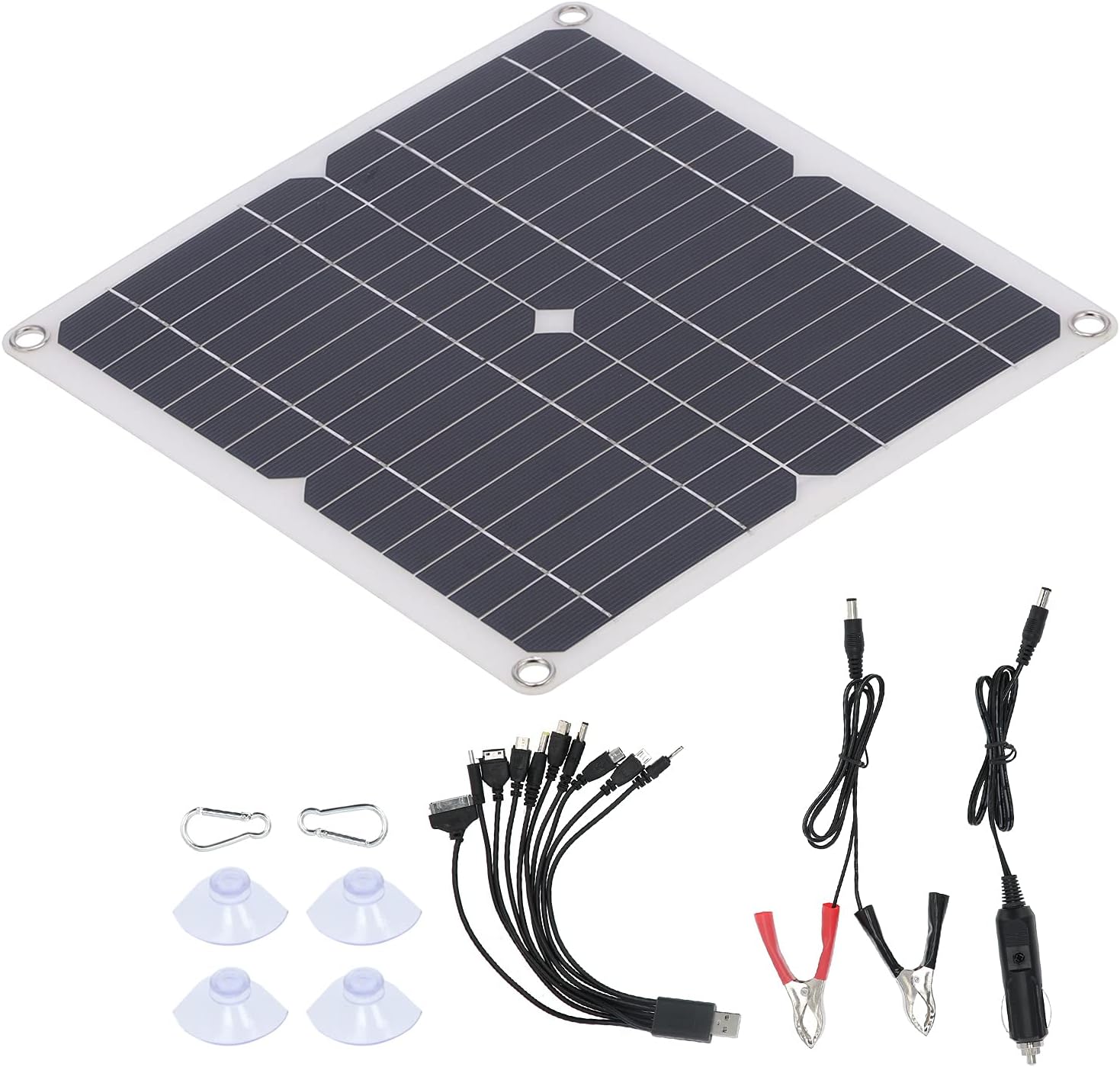 18v 15w Monokristallines Solarpanel-ladegerät Mit Usb-ausgang, Ip65, Für Zuhause, Auto, Boot, Outdoor-einsatz