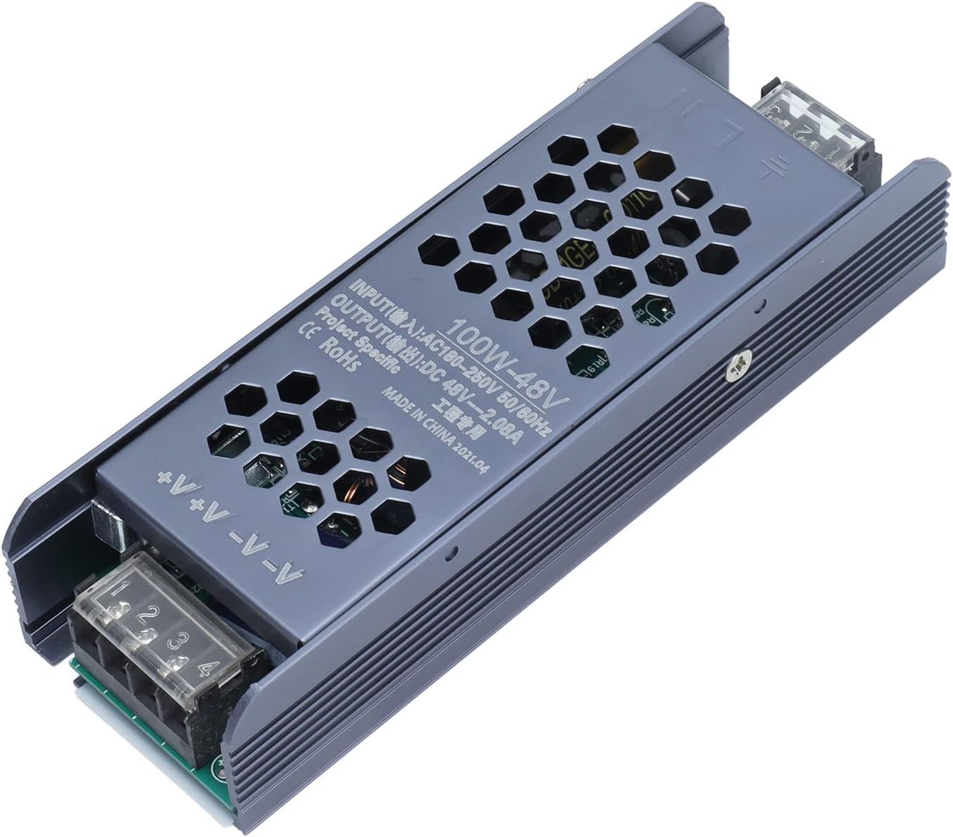 Led-schaltkonstruktion Mit Magnetischem Lichttreiber Und Magnetischem Lichttransformator, Schwarzer Langer Streifen, 48 V Ac 180-250 V Für Hotel-ktv-hallen (100 W)