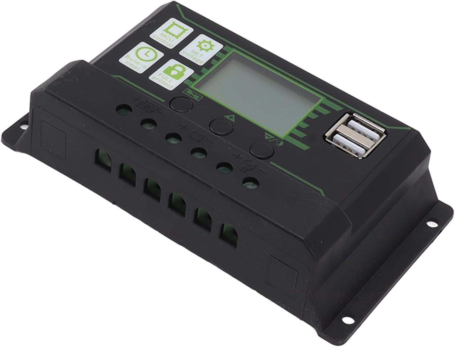20a 12v-24v Pwm Solarladeregler, Solarmodulregler, Intelligenter Energiemanager Mit Lcd-bildschirm Und Usb-ausgang, Ideal Für Agm- Und Gelbatterien (40a)