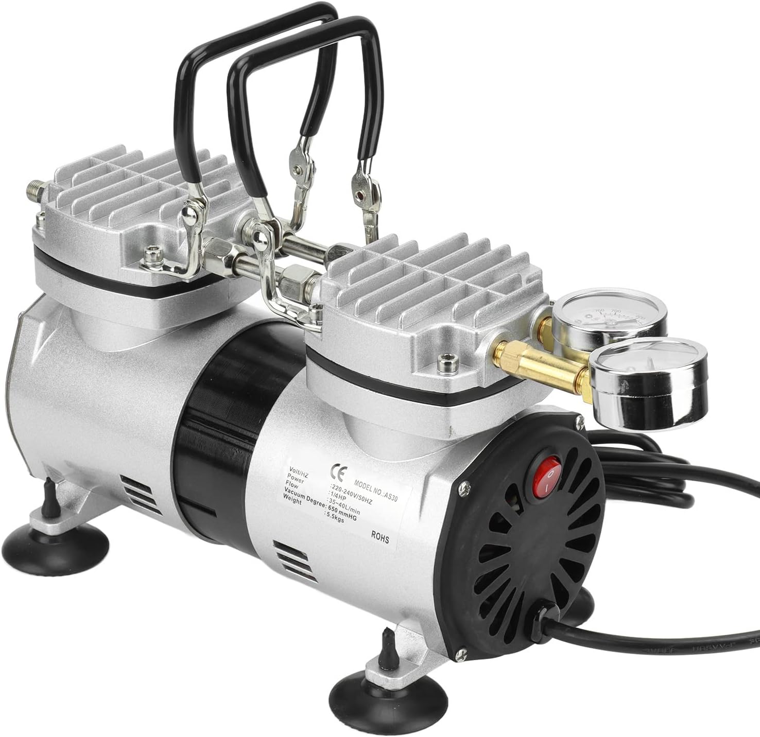 1/4 Ps Hochdruck-hochleistungs-ölfreie Vakuum-luftpumpe, Ultraleise, Kleine Ölfreie Luftkompressorpumpe (eu 220-240 V)