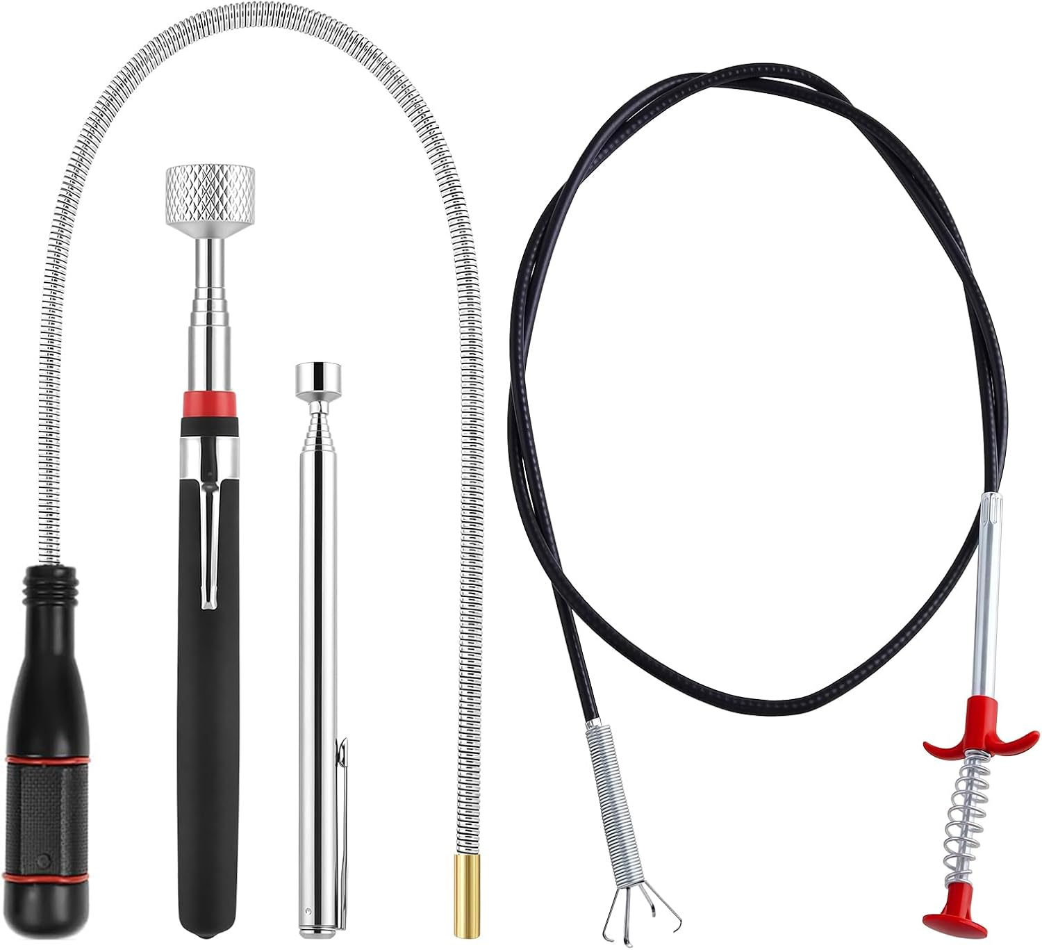 4-teiliges Teleskop-magnetwerkzeug-set, Teleskop-magnet-aufnahmewerkzeug, Magnet-bergungswerkzeug Zum Aufnehmen Von Kleinteilen Und Metallgegenständen