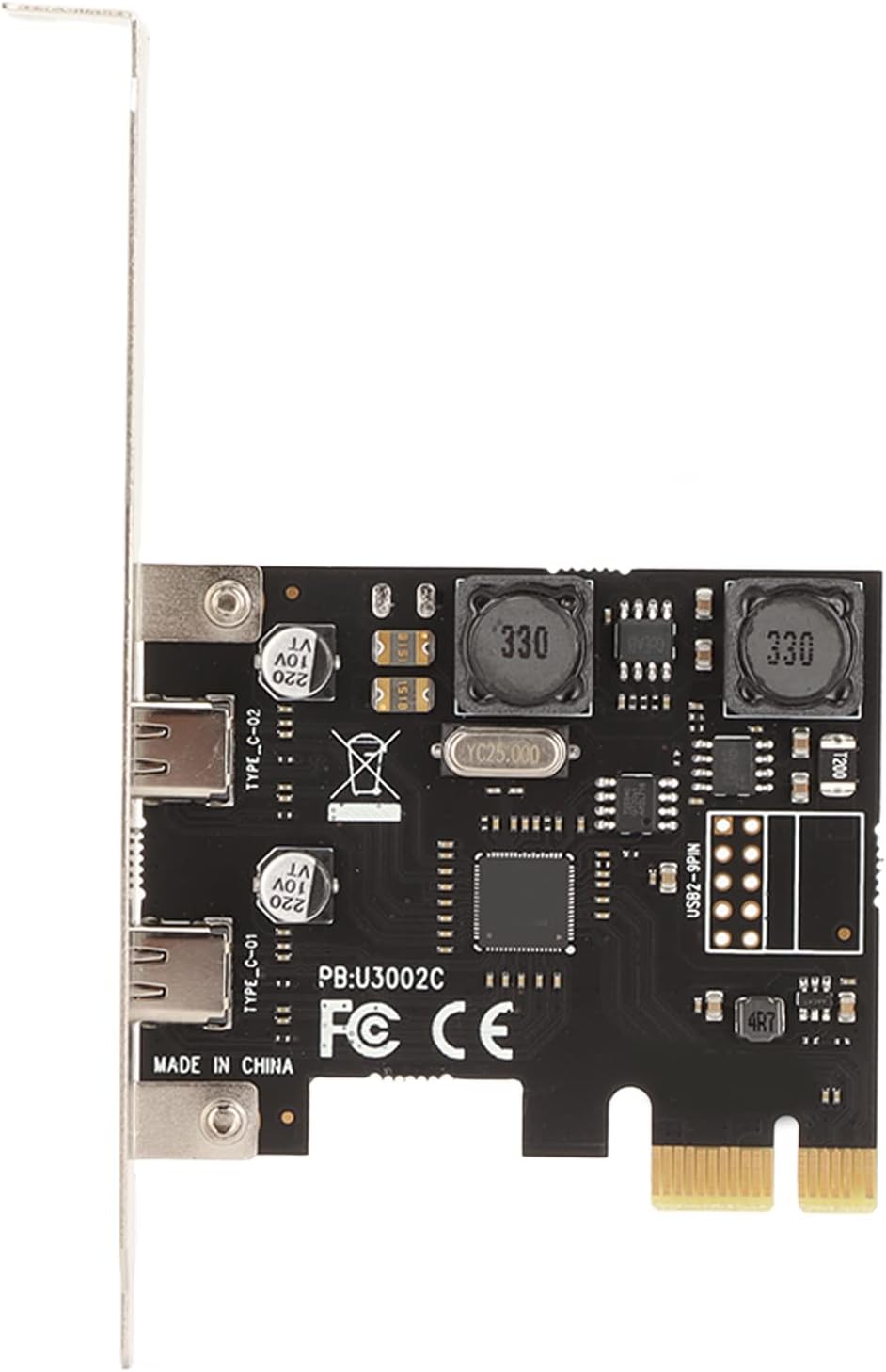 Pci-e-zu-typ-c-erweiterungskarte, Dual-port-pcb-adapter