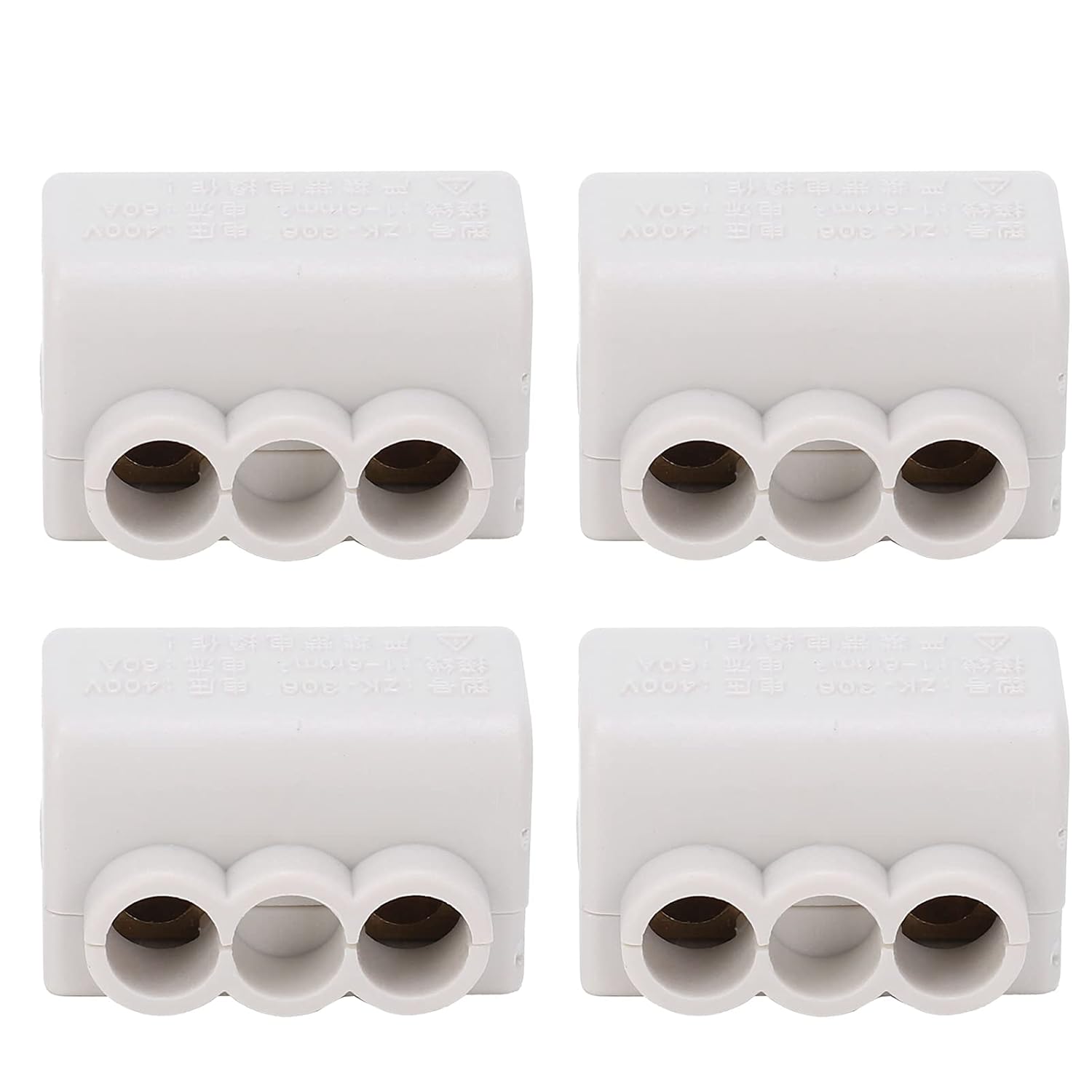 T-förmiger Verteilerstecker, 1 Eingang, 4 Ausgänge, 60 A, 400 V