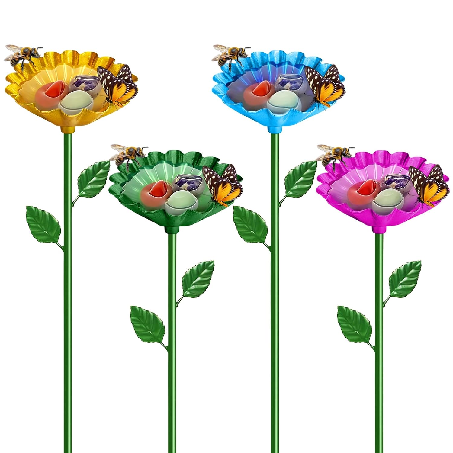 4er-set Bienentränken, Edelstahl, Rostfrei Und Formbeständig, Gartendekoration, Bienentränke, Insektentränke
