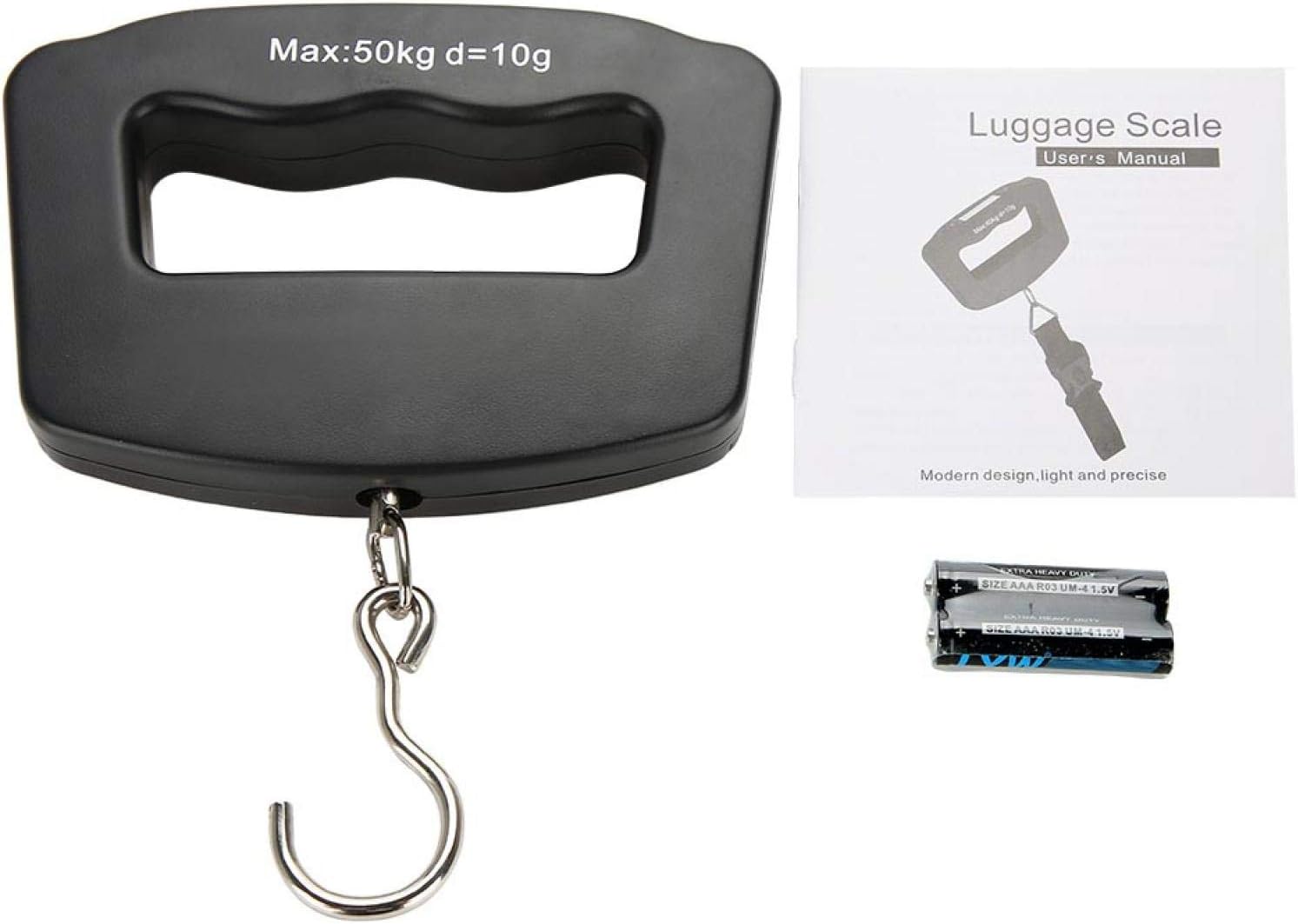 Digitale, Tragbare Gepäckwaage (50 Kg/10 G), Präzise Mini-hängewaage Mit Angelhaken, Elektronische Waage Für Outdoor, Haushalt Und Reisen