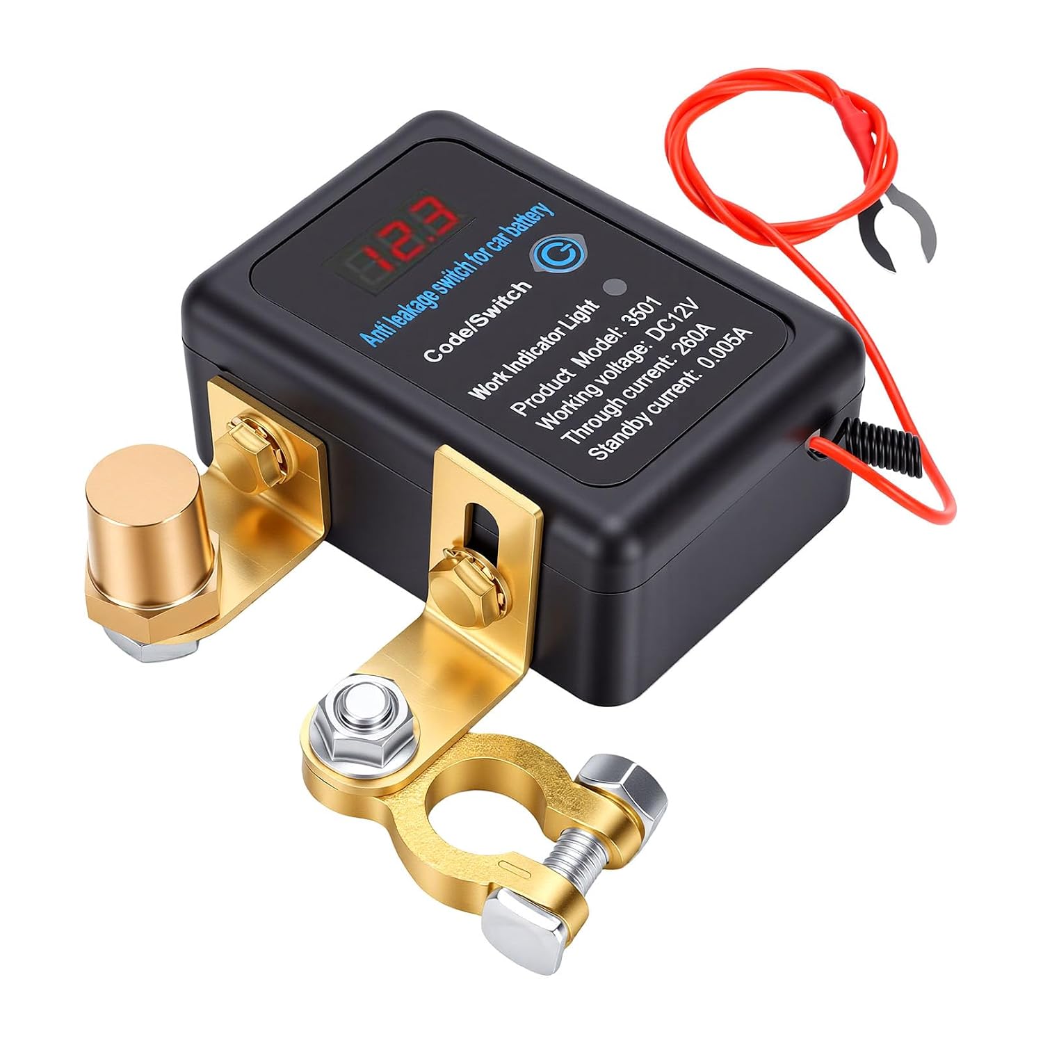 Fahrzeugbatterieschalter Mit Spannungsanzeige, Ausgestattet Mit Intelligenter Fernbedienung, 260a Dc12v, Für Limousine, Wohnmobil, Atv, Lkw, Boot (fernbedienung Mit Eingebauter Batterie)