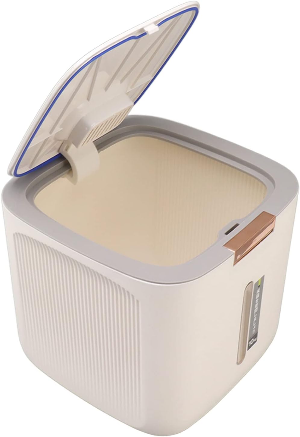 Reisaufbewahrungsbehälter, Pp-reisbehälter, 10 Kg Fassungsvermögen, Versiegelter Getreidebehälter Mit Messbecher, Platzsparendes Design (grau)
