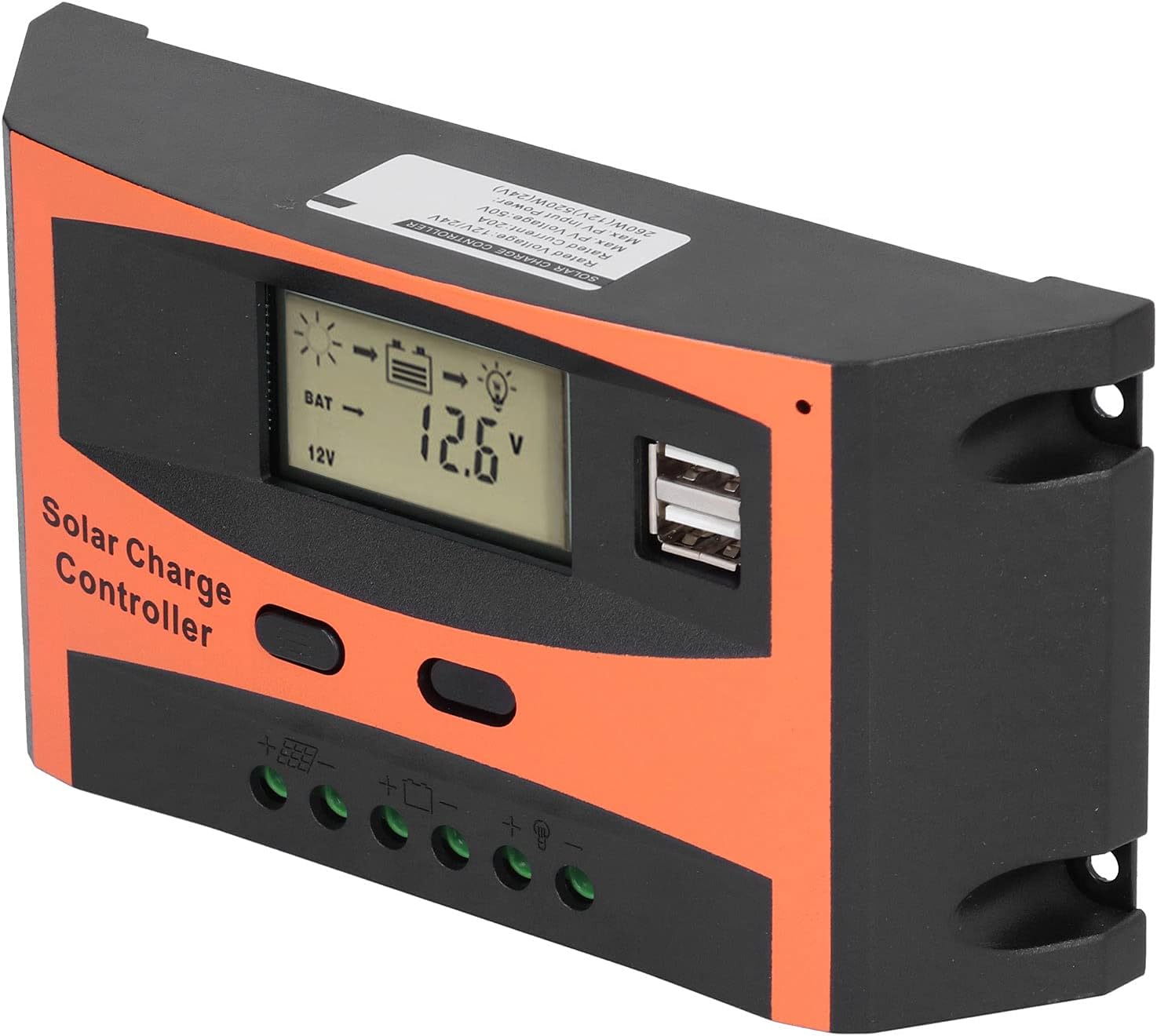 20a Solar-laderegler, 12v/24v Dual-usb