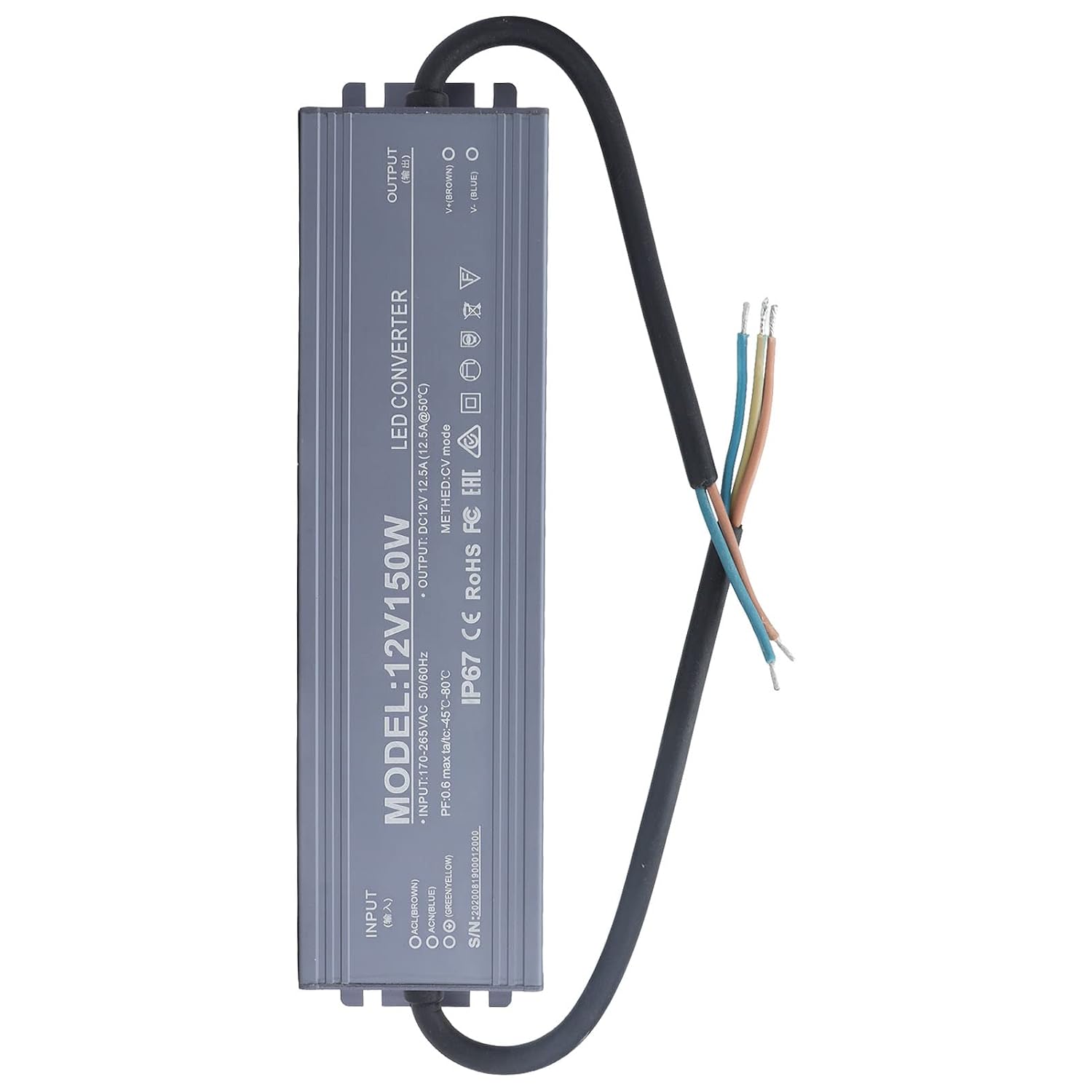 Ip67 Wasserdichter Led-spannungswandler, 24v 6,2a (12v)