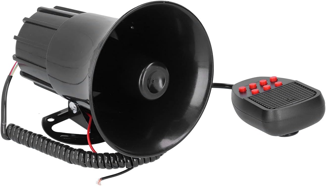 12v 50w Autohupe Mit Pa-mikrofon Und 7-klang-sirene