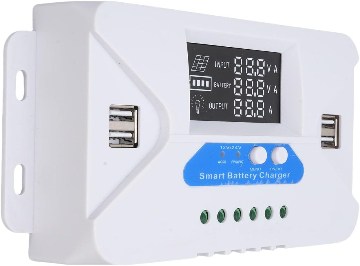 Solarladeregler Mit Lcd-bildschirm, 4 Usb-anschlüsse (80a)