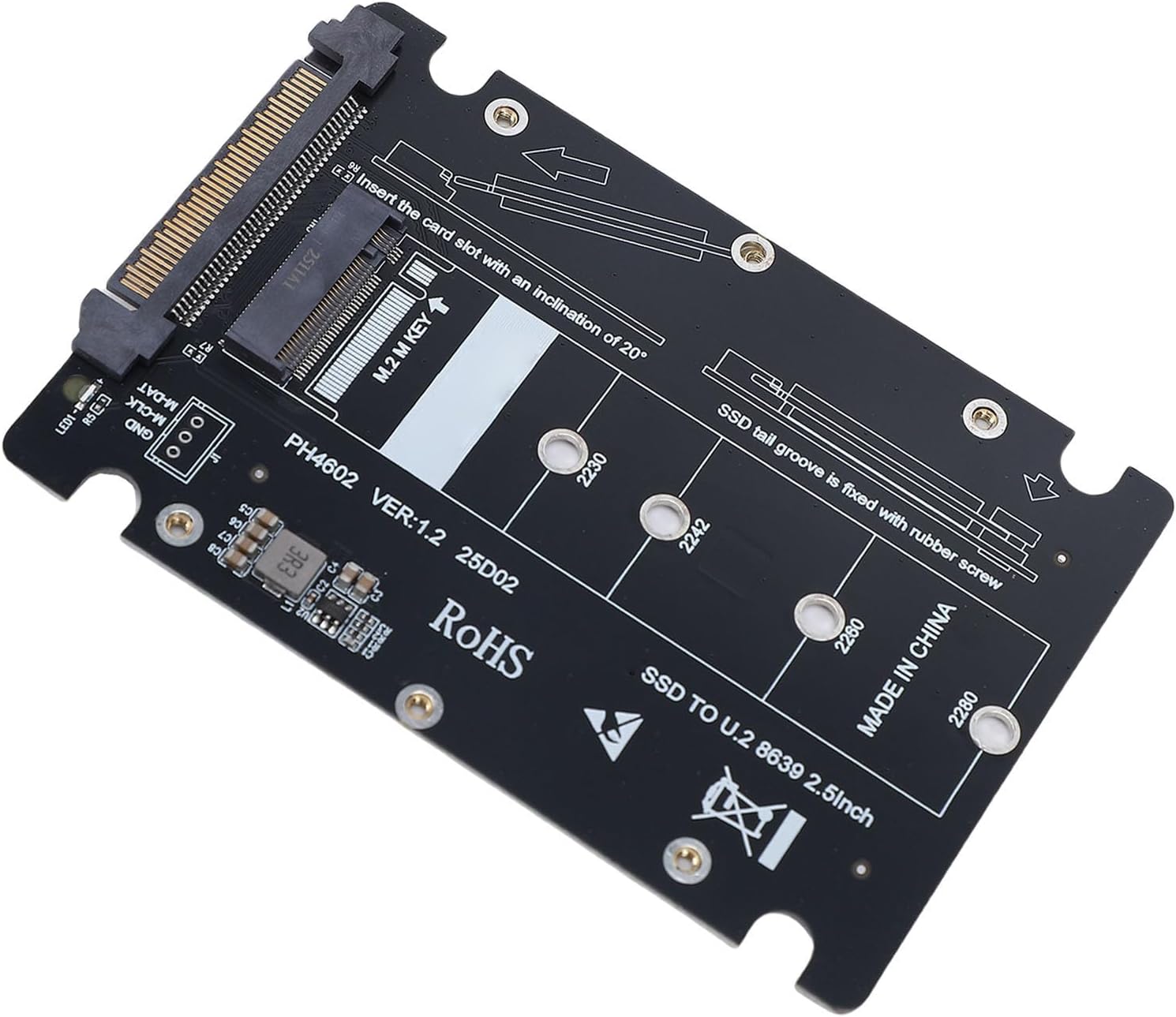 M.2-zu-u.2-ssd-adapter, Kompatibel Mit Nvme Pcie 4.0 M-key