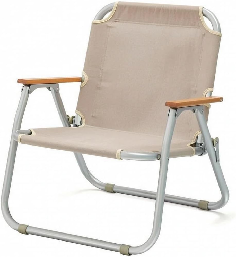 Leichter, Faltbarer Campingstuhl, Tragbarer Faltstuhl Für Camping, Klappstuhl Für Terrasse, Niedrig, Khaki