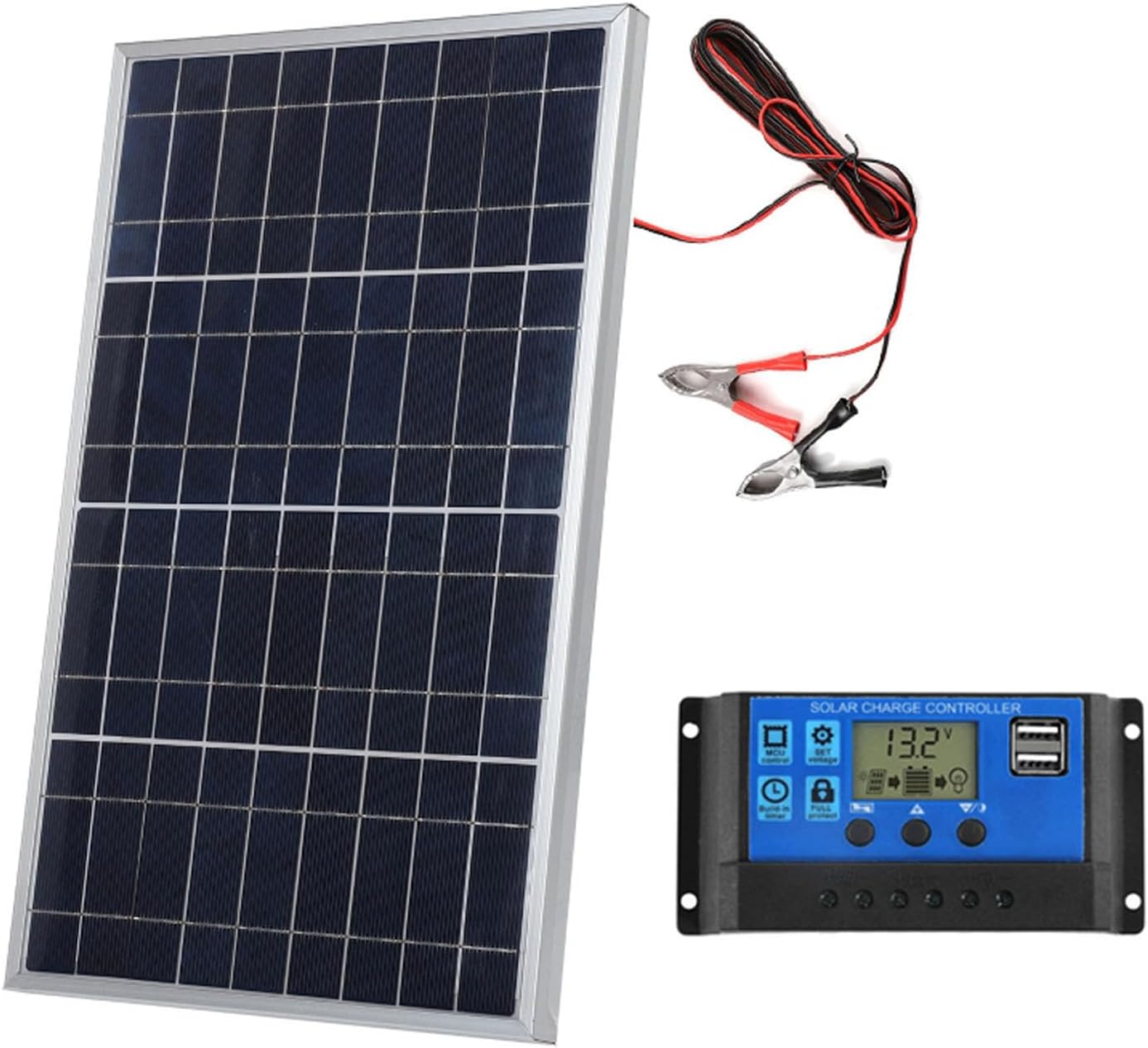 10-w-solarpanel Mit Laderegler, 12 V Polykristallin, Für