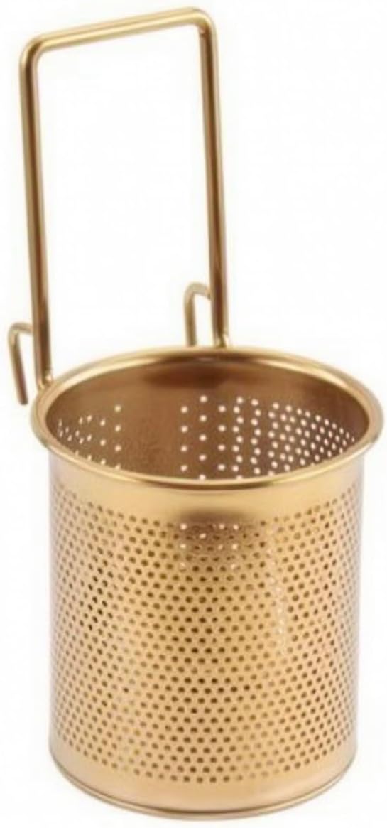 Hängendes Chinesisches Fondue-sieb, Rundes, Perforiertes Goldsieb Mit Doppelhaken, Kleine Größe, 8 × 9 Cm