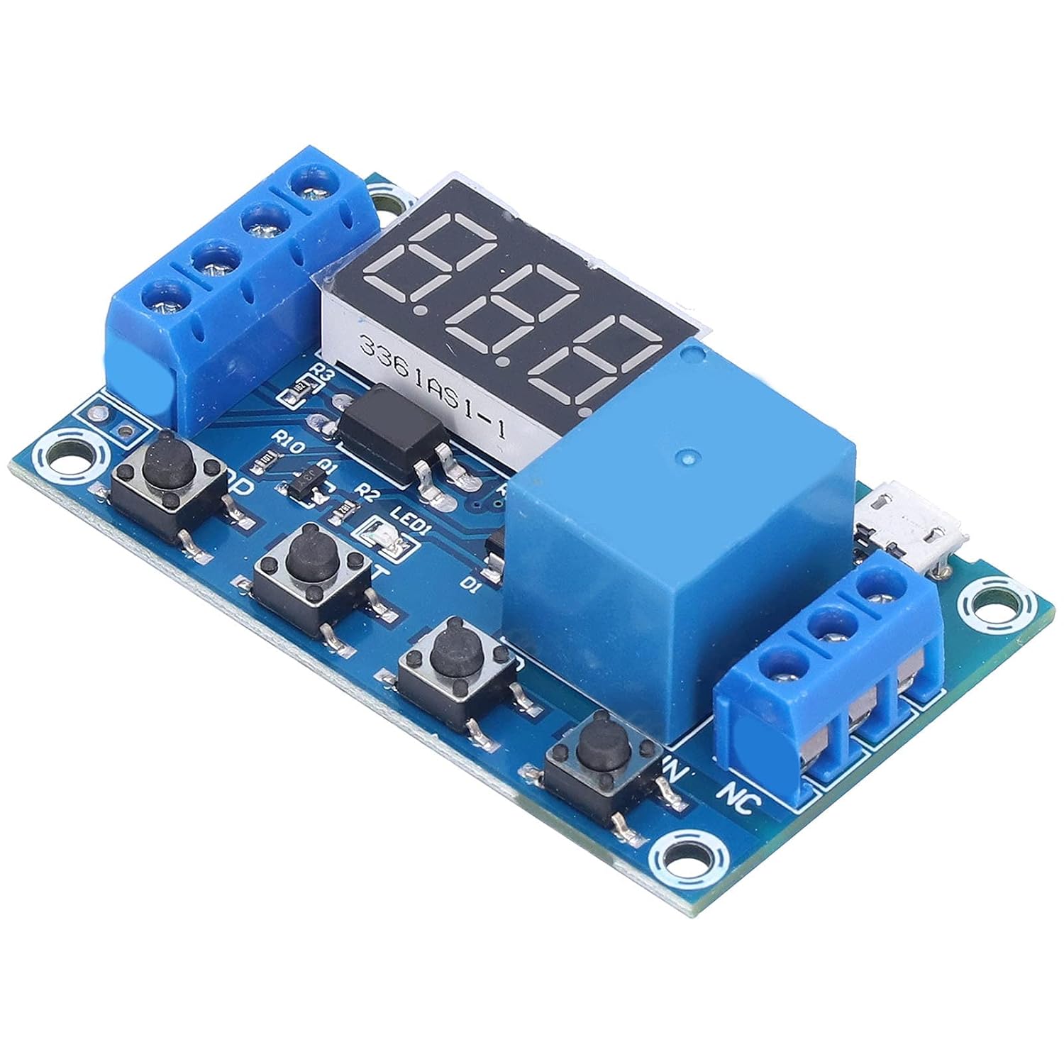 Verzögerungsrelaismodul, Kupferbeschichtetes Dc-zeitverzögerungsrelais 6 Bis 30 V Mit Optokoppler-isolation, Stromausfallspeicher, Stopptaste, 100.000 Schaltzyklen