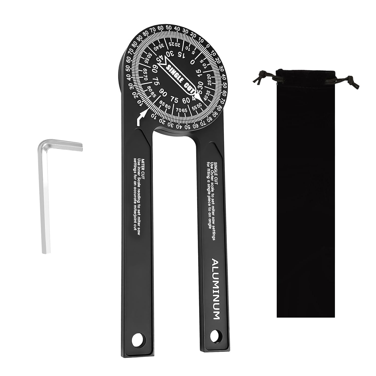 Winkelmesser, 7-zoll-winkelmesser Für Gehrungssägen, 360°-winkel, Aluminium, Hohe Präzision, Für Gehrungsschnitte, Holzbearbeitung, Bauwesen, Zeichnen Und Messen