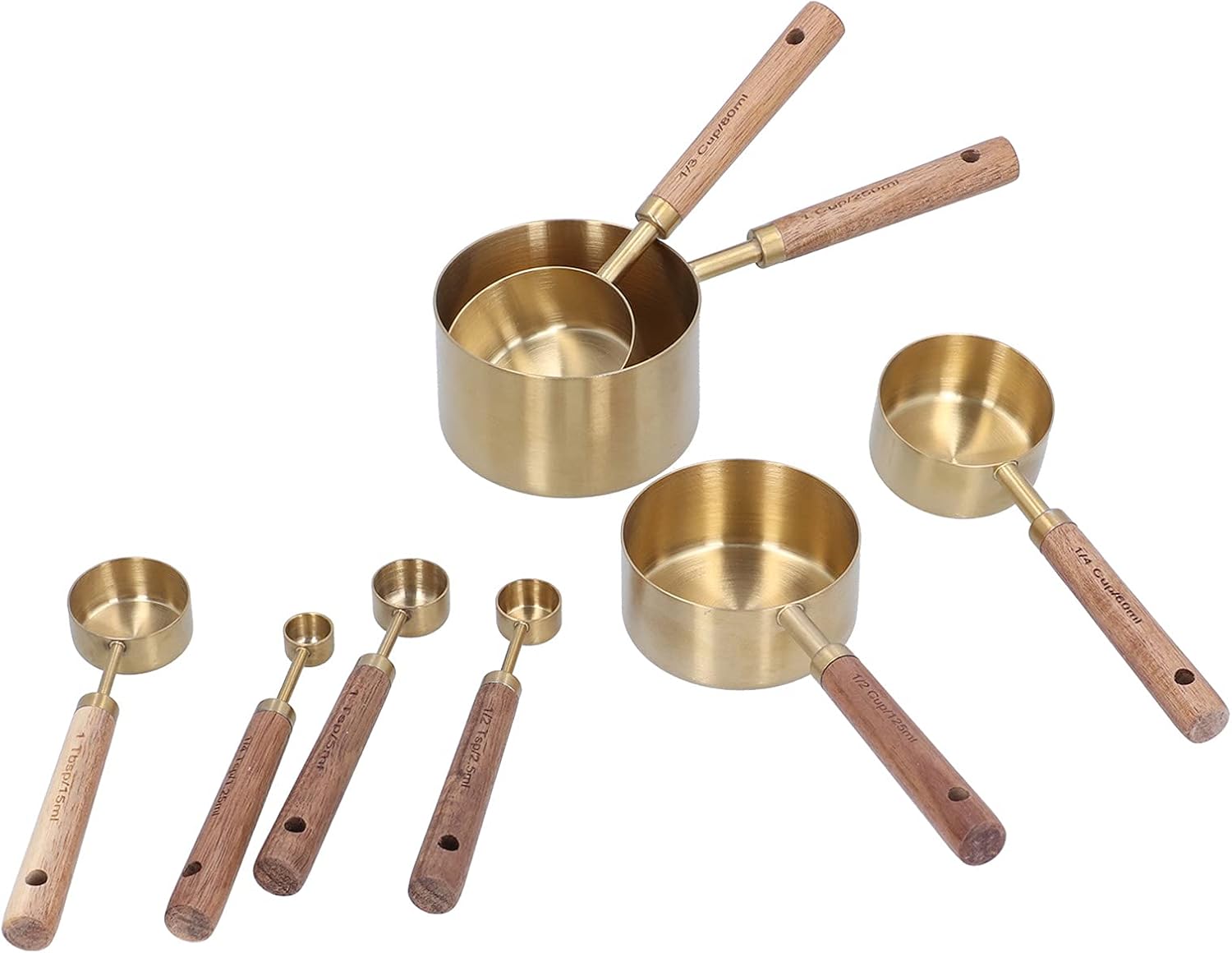 8-teiliges Messbecher-set Aus Edelstahl Mit Griff