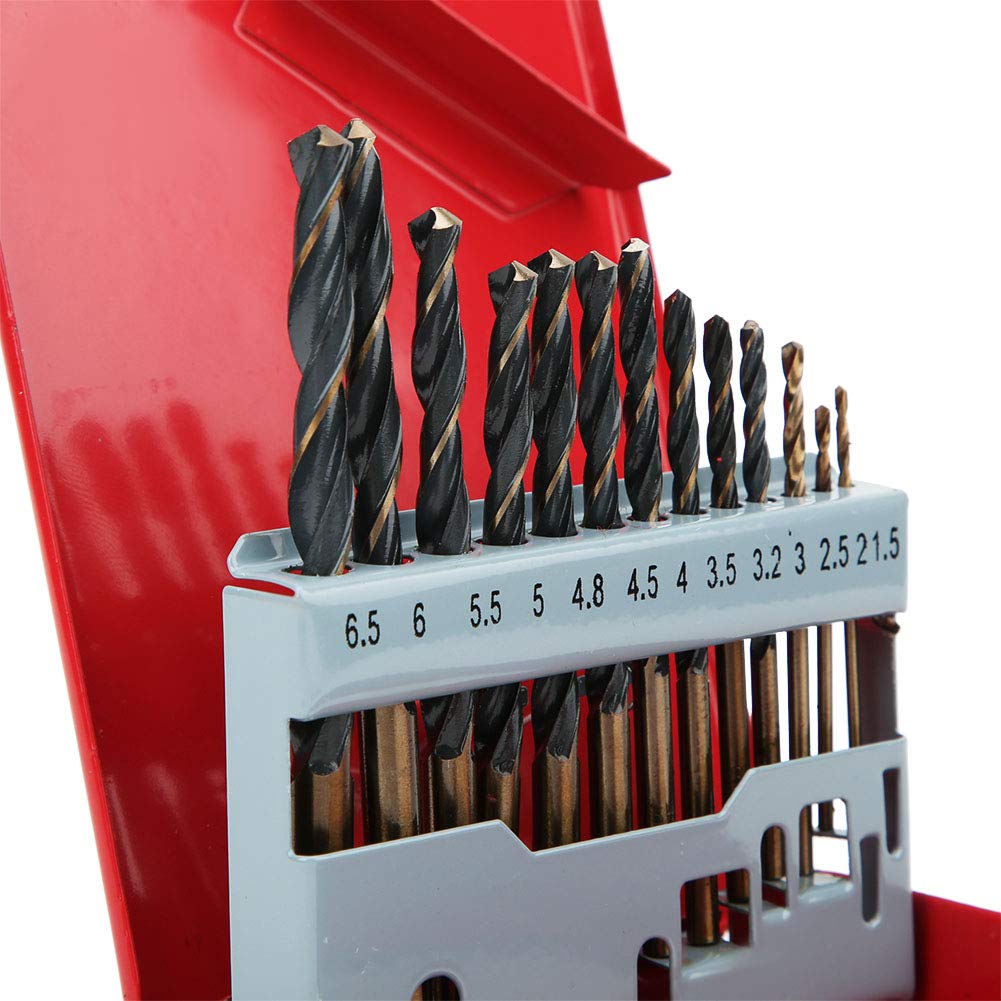 13-teiliges Hss-spiralbohrer-set, 1,5–6,5 Mm, Legierter Stahl, Holz