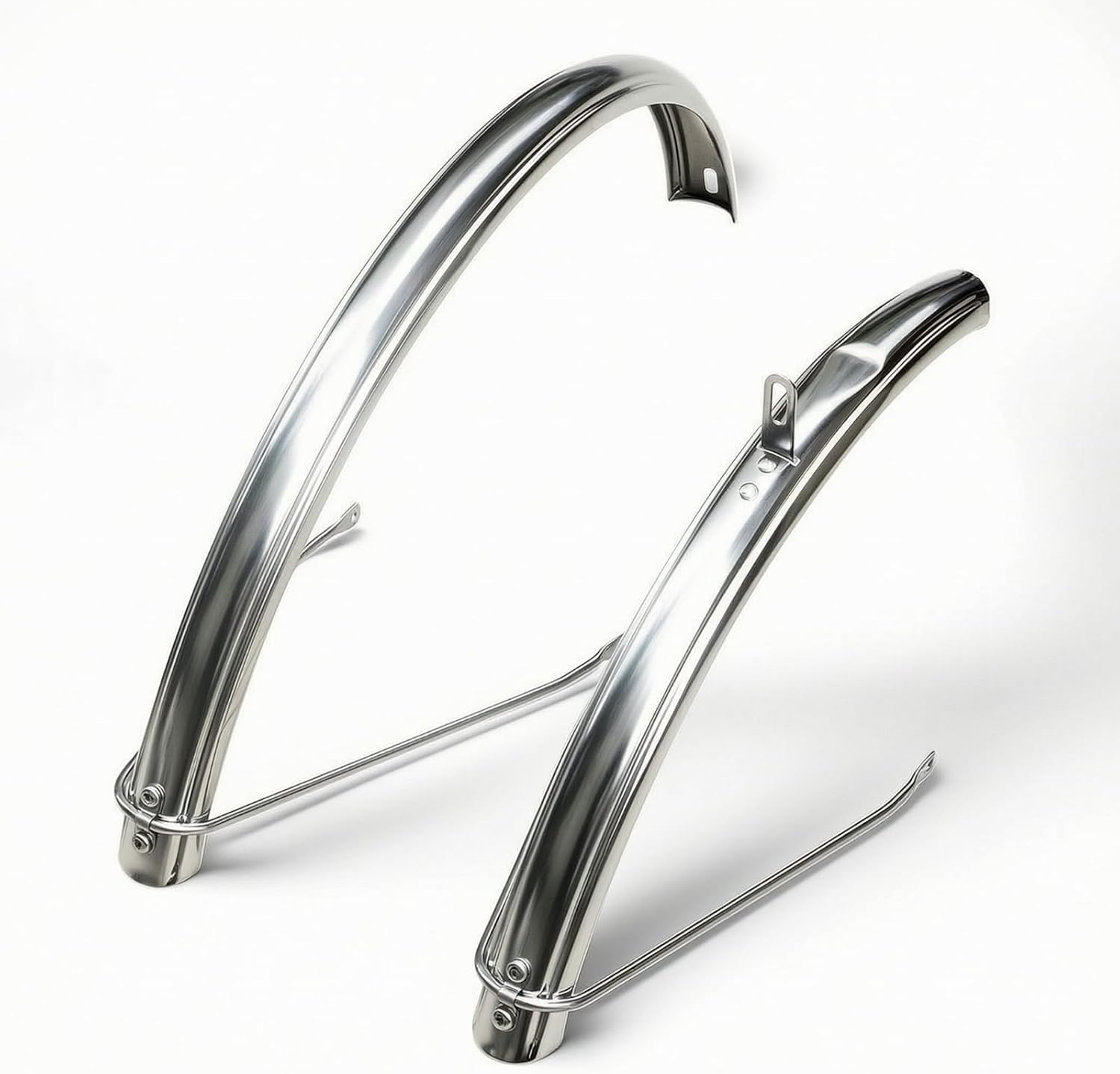 Fahrradschutzblech, Spritzschutzblech Aus Edelstahl Mit Glatter, Reflektierender Oberfläche Und Dünnen Streben, Spritzschutz, Ausführung 2