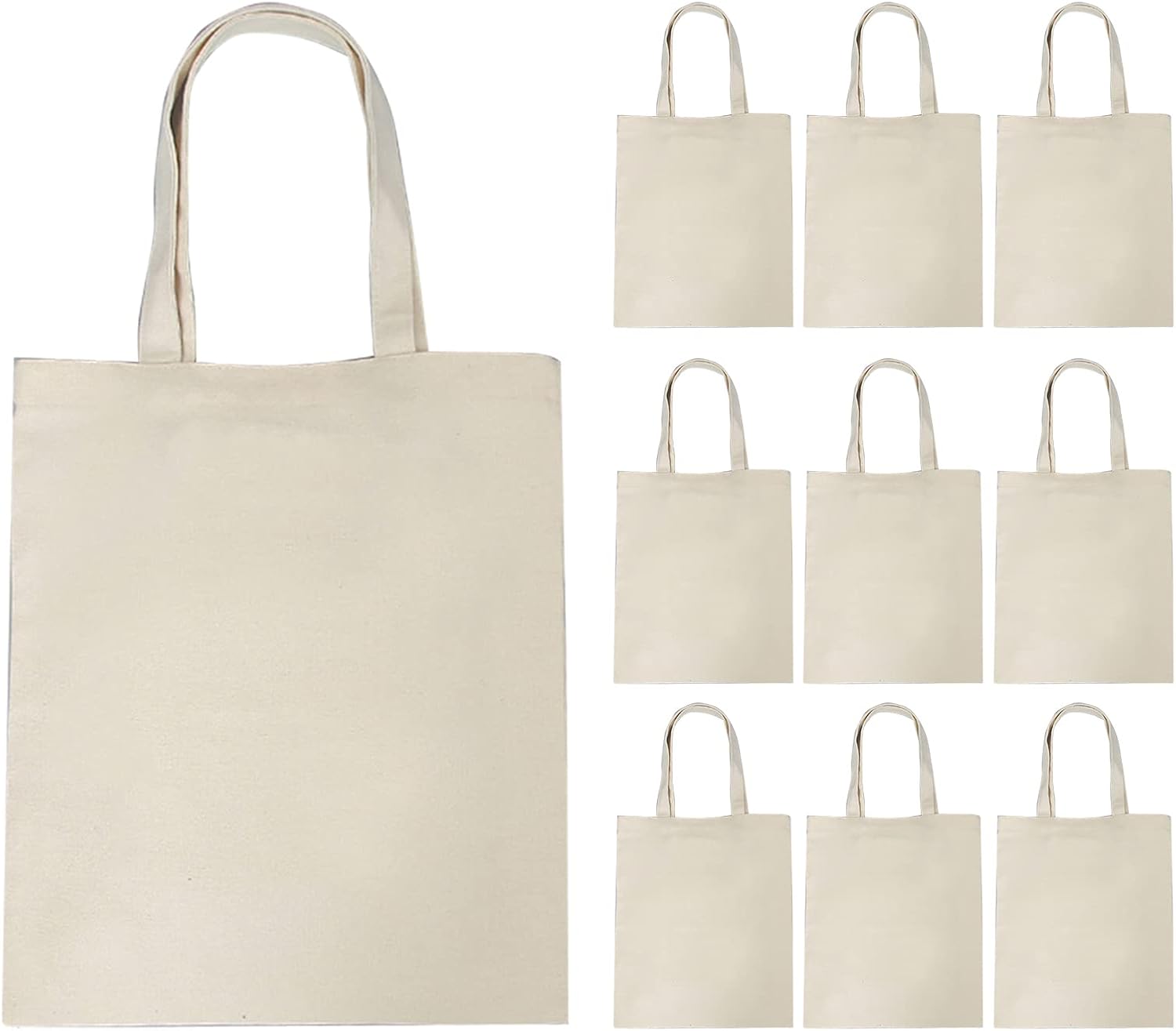 Canvas-tragetaschen, 10 Stück Wiederverwendbare, Einfarbige, Faltbare, Leichte Handtaschen Aus Canvas (beige Drei)