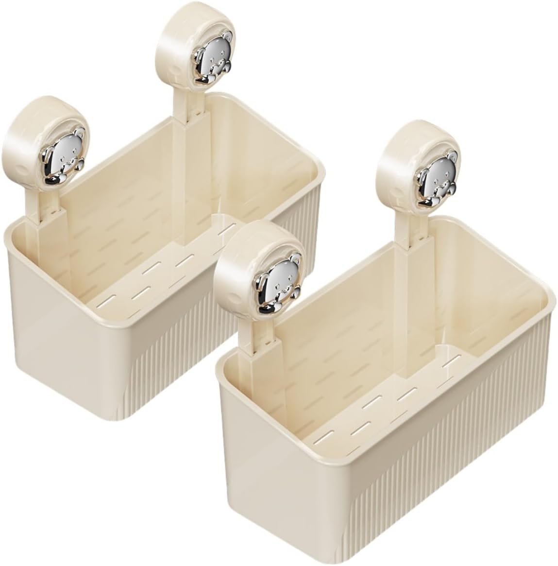 Eckduschablage Mit Starken Saugnäpfen, Bohrfreie Badablage Für Shampoo Und Seife, Rostfreier Kunststoffkorb, Schnelltrocknendes Design