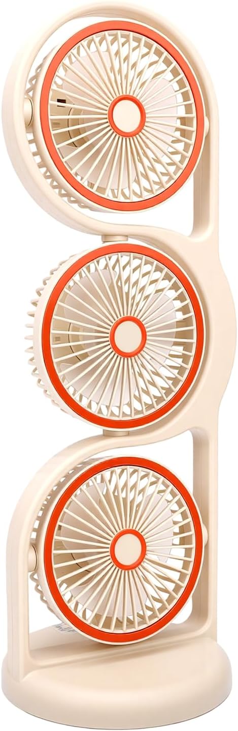 3-köpfiger Tischventilator, Usb-aufladbar Mit Luftstrom