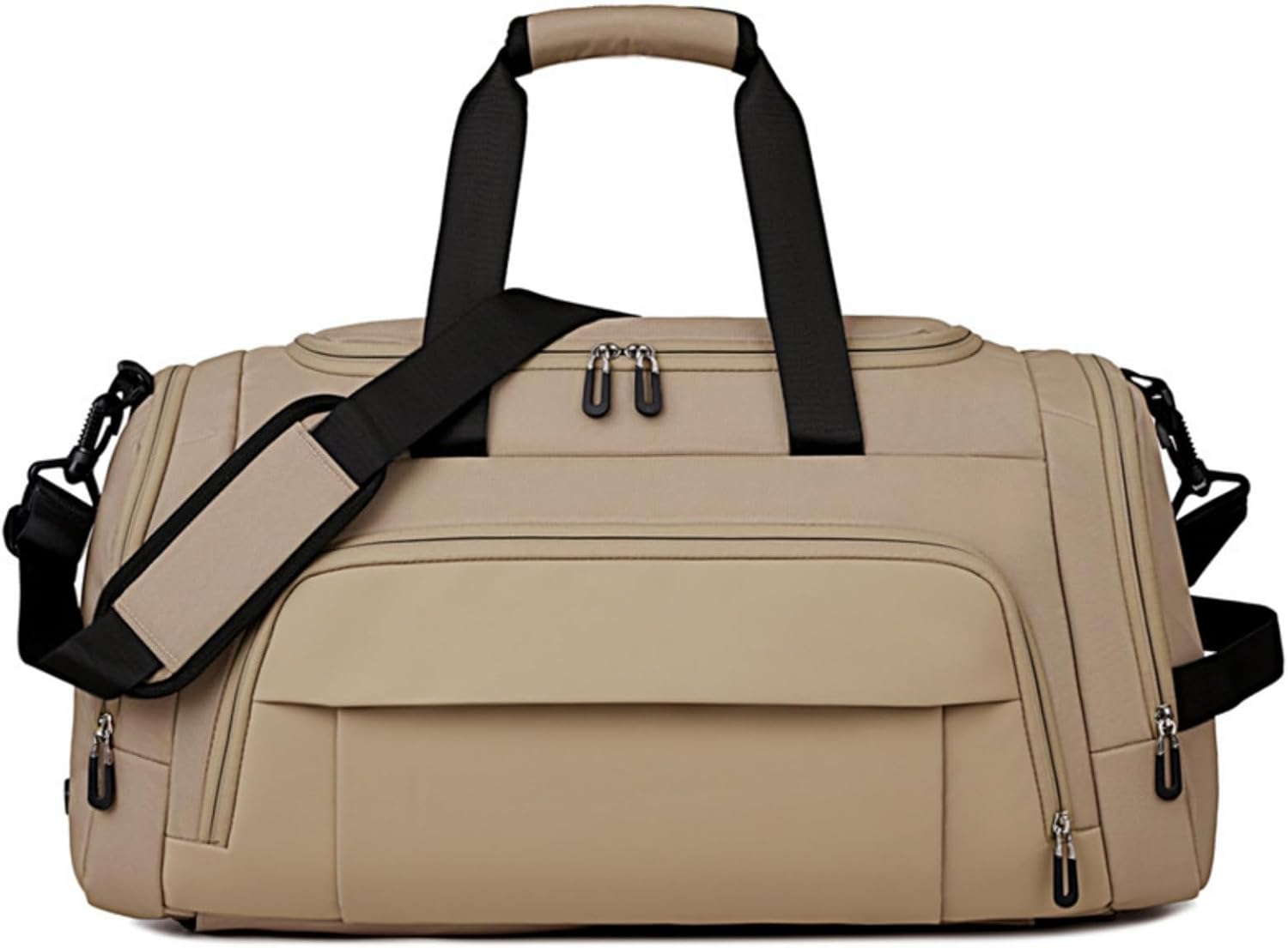 Sporttasche Mit Schuhfach, Wasserabweisend, Multifunktionale Reisetasche Mit Schuhfach Für Sport, Fitnessstudio, Beige, T26 Khaki