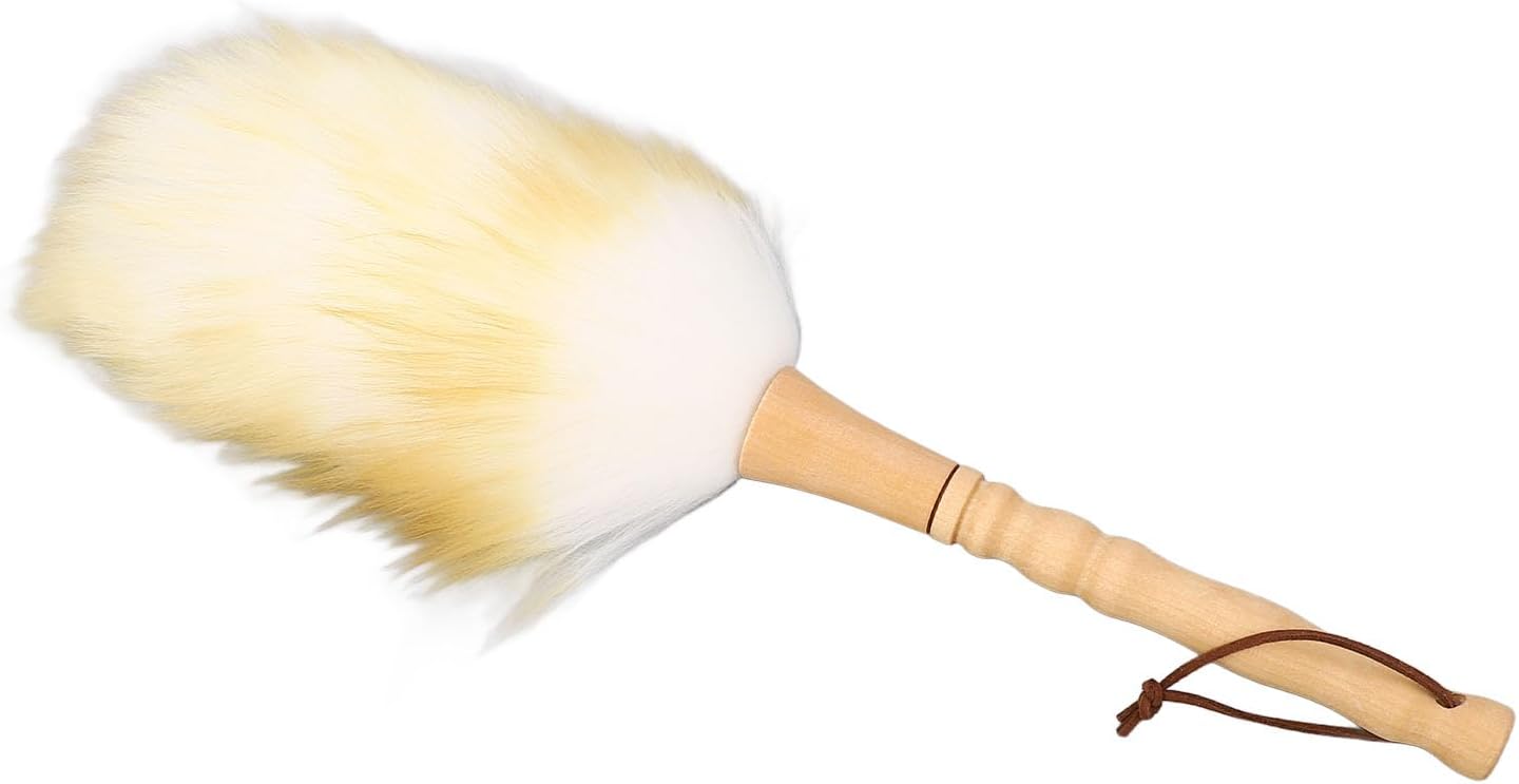 Staubwedel Aus Schafwolle Mit Buchenholzgriff Zum Abstauben