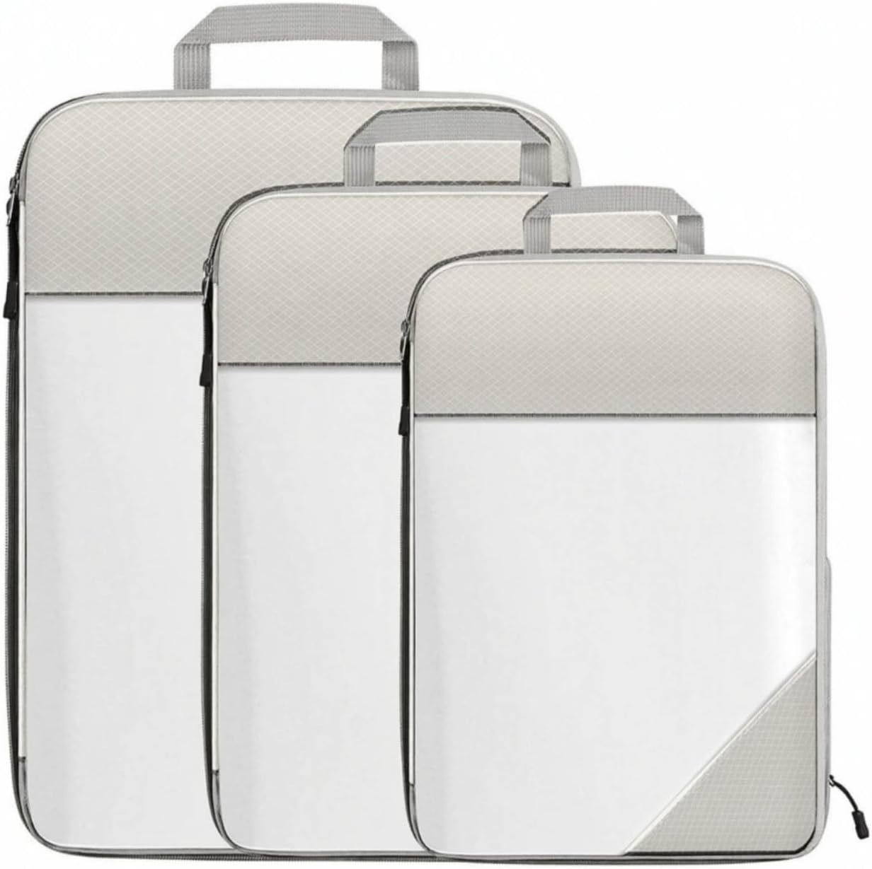3-teiliger, Faltbarer Aufbewahrungswürfel, Wasserabweisend, Tragbar, Für Koffer Und Kleiderschrank, Beige