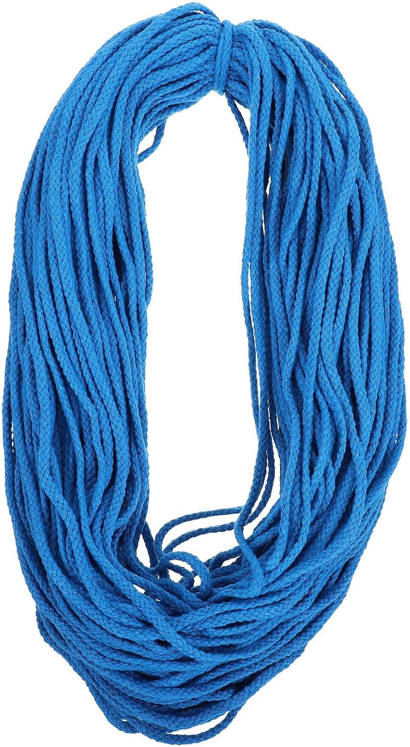 Handgewebtes Baumwoll-polyester-seil, Blau, 5 Mm, Leicht Und Komfortabel Für Bastelarbeiten Und Verpackungen, 1 Rolle