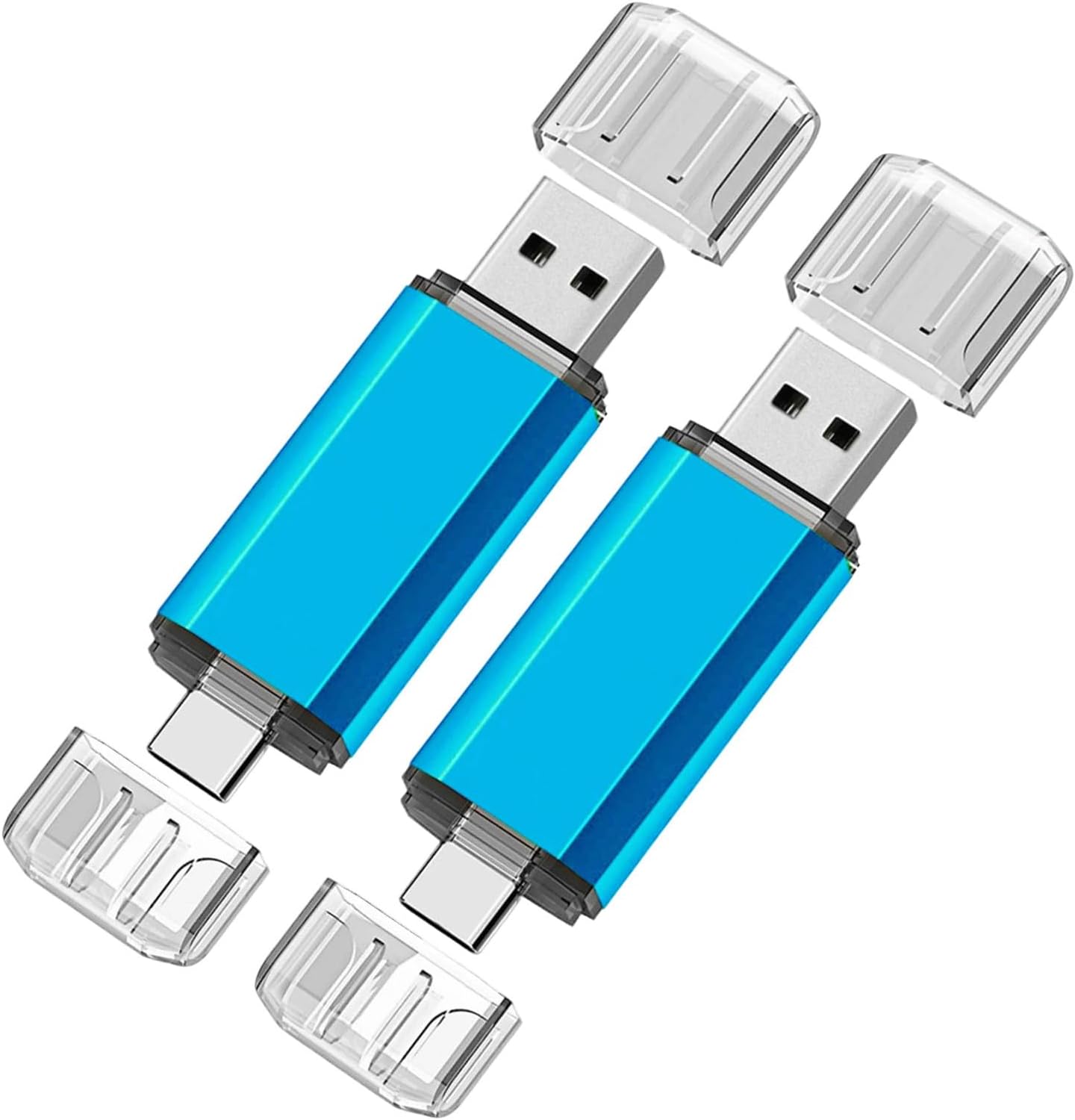 2er-pack Usb-stick, 2-in-1 Usb-c, 256 Mb Tragbarer Usb-stick, Doppelt Verwendbar Für Mobiltelefone Und Computer, Zum Speichern Von Fotos, Dateien Und Musik