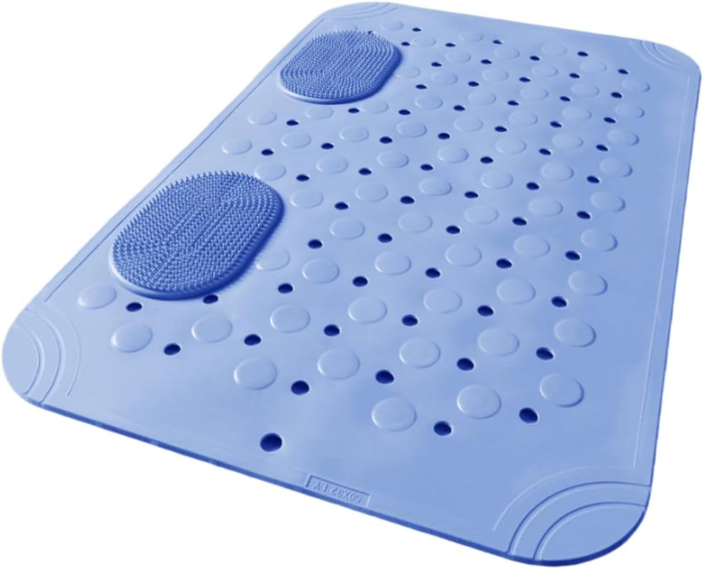 Massage-duschmatte 50x32cm Mit Schnellablaufloch (blau)