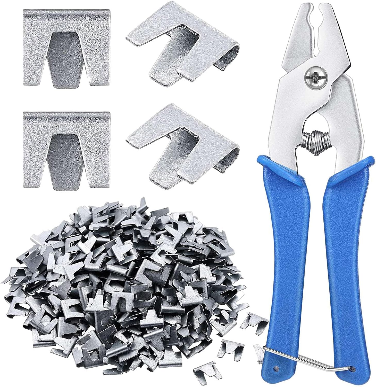 Packung Mit 300 Drahtkäfigclips, Inklusive 1 Metallschlaufenclip, Geeignet Für Hühnerkäfige, Haustiere (blau)