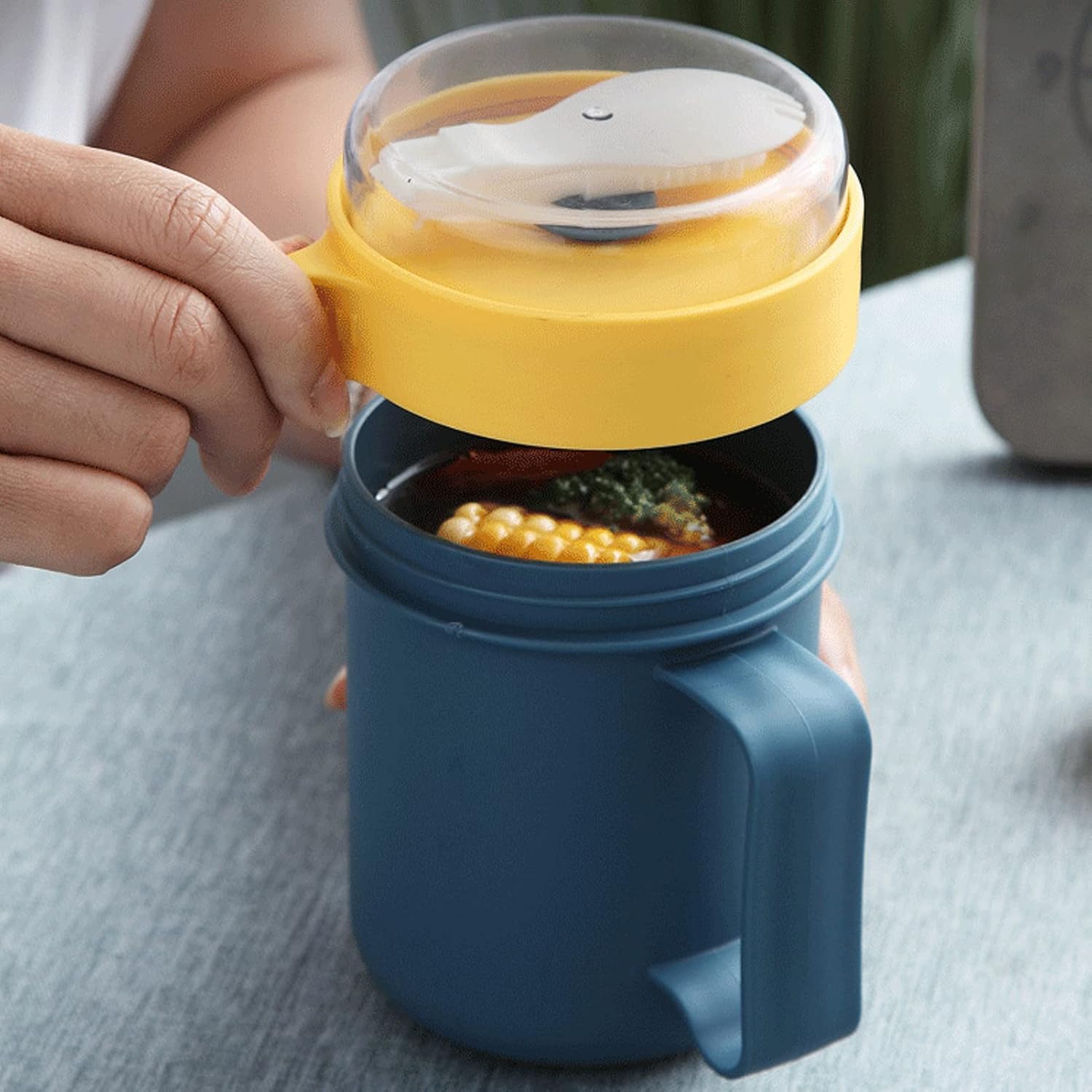 500-ml-suppenbecher Mit Schraubverschluss, Integriertem Löffel Und Komfortablem Griff, Isolierter Pp-suppenbehälter Für Büro, Schule Und Reisen