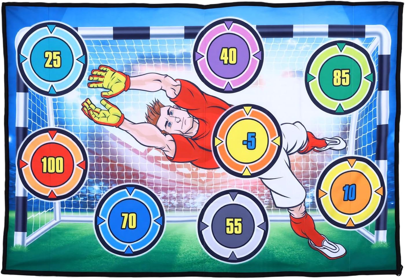 Fußballtrainingsmatte, Fußball-zielspiel Mit 2 Bällen Und Torzonen Zur Förderung Der Technischen Fähigkeiten