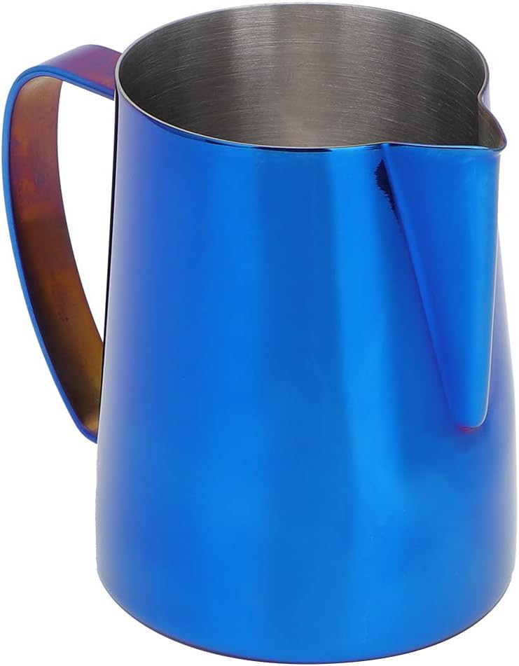 600 Ml Edelstahl-kaffeekanne, Milchbecher (blau)