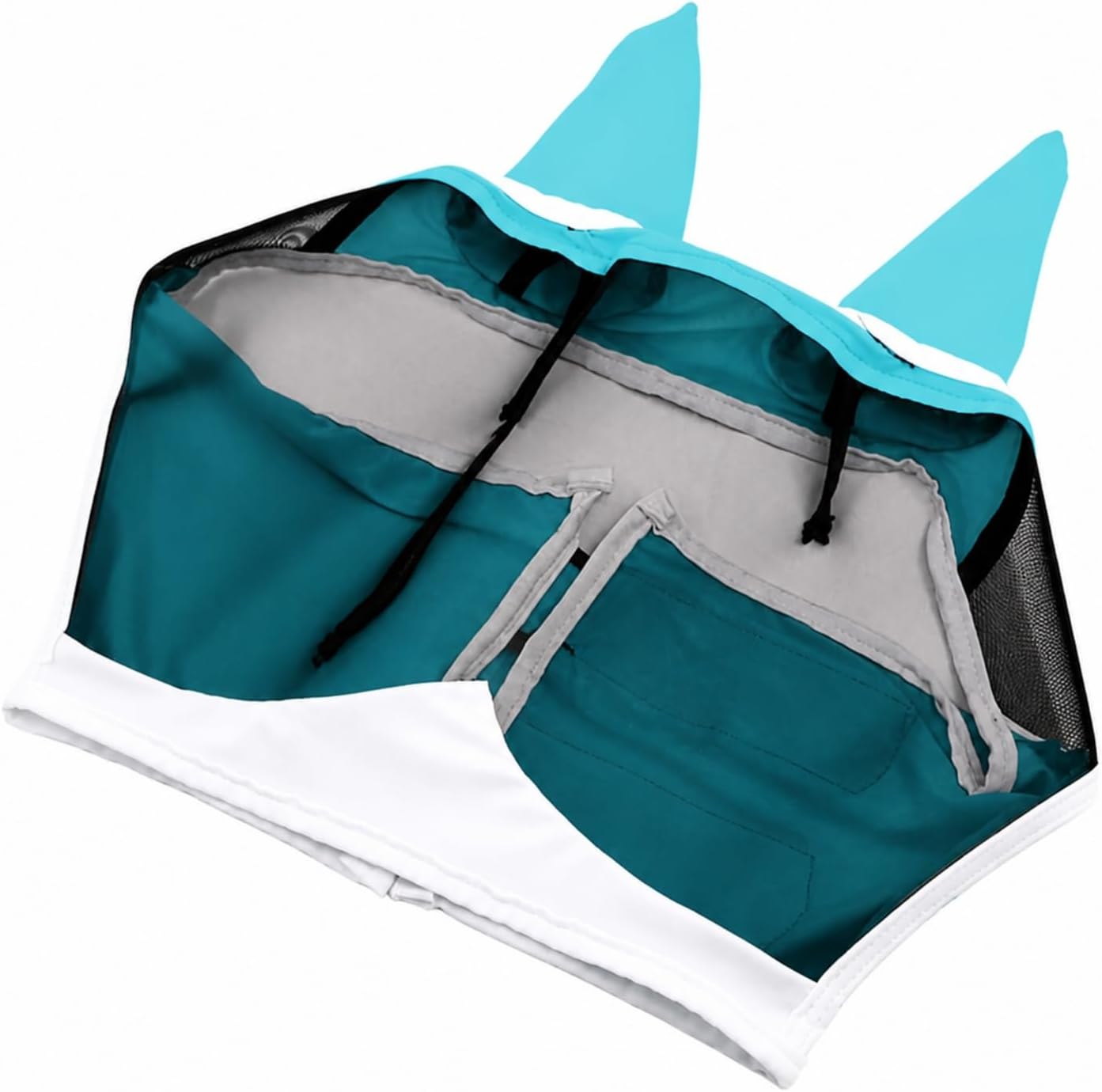 Ohrenmaske Klettverschluss, Bequeme, Konturierte Form, Weidemaske, Blau, Größe M