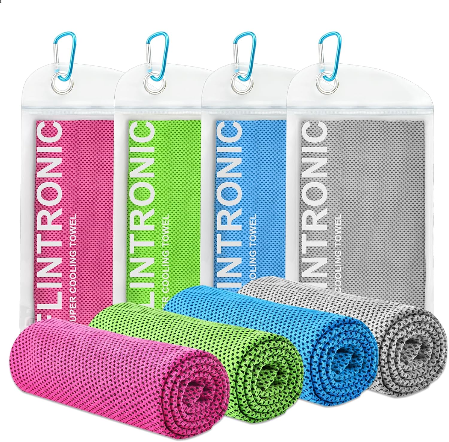 Set Mit 4 Kühlenden Handtüchern (121,9 X 30,5 Cm), Nackenkühlhandtüchern, Schnelltrocknenden Golfhandtüchern