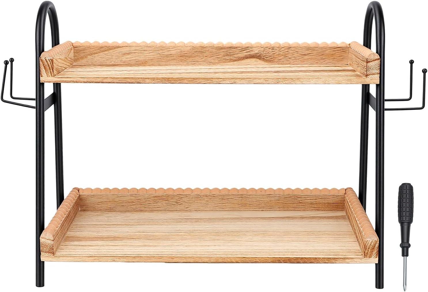 Arbeitsplattenregal Aus Massivholz, Doppelregal
