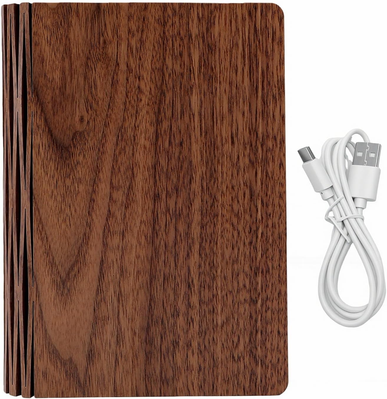 Tragbare, Faltbare Buchlampe Aus Holz Mit Usb-wiederaufladbarem Akku (walnuss)